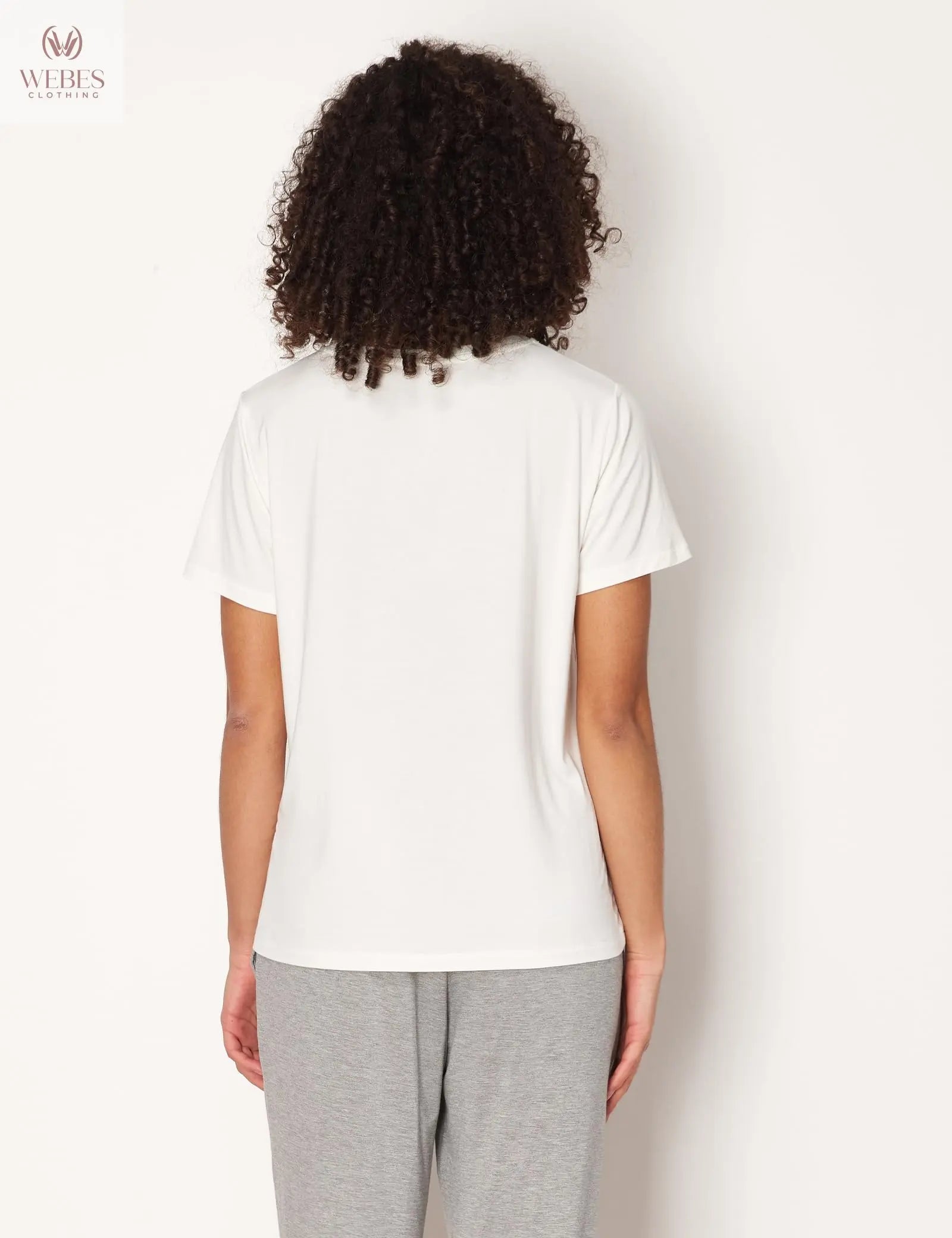 GYS Women's Pajama Tops Bamboo-derived Viscose Soft Comfy Short Sleeve Basic Lounge Tops