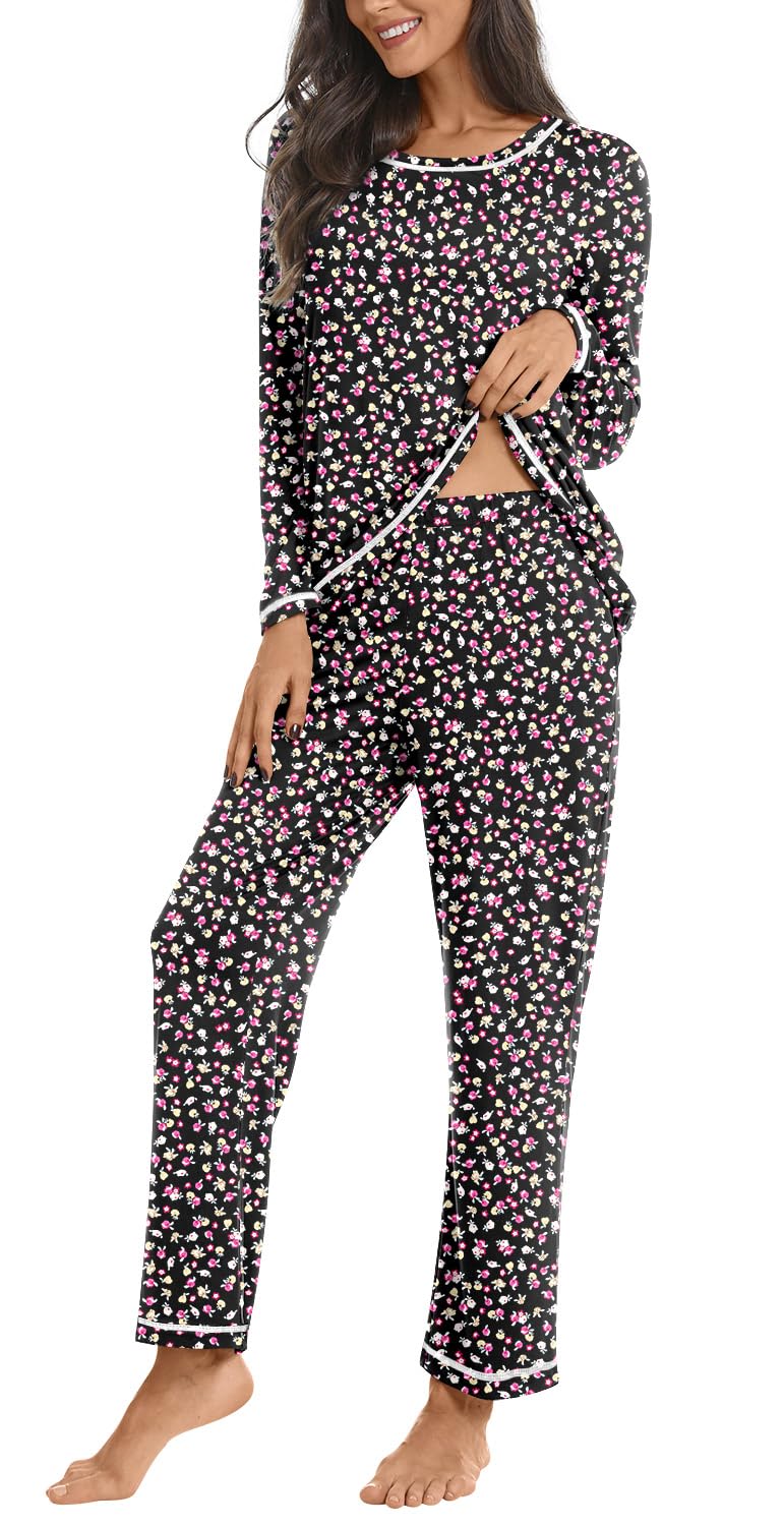Netsmile Women's Pajama Sets 2 Piece Ladies Long Sleeve Pjs Fall Loungewear Soft Sleepwear with Pockets