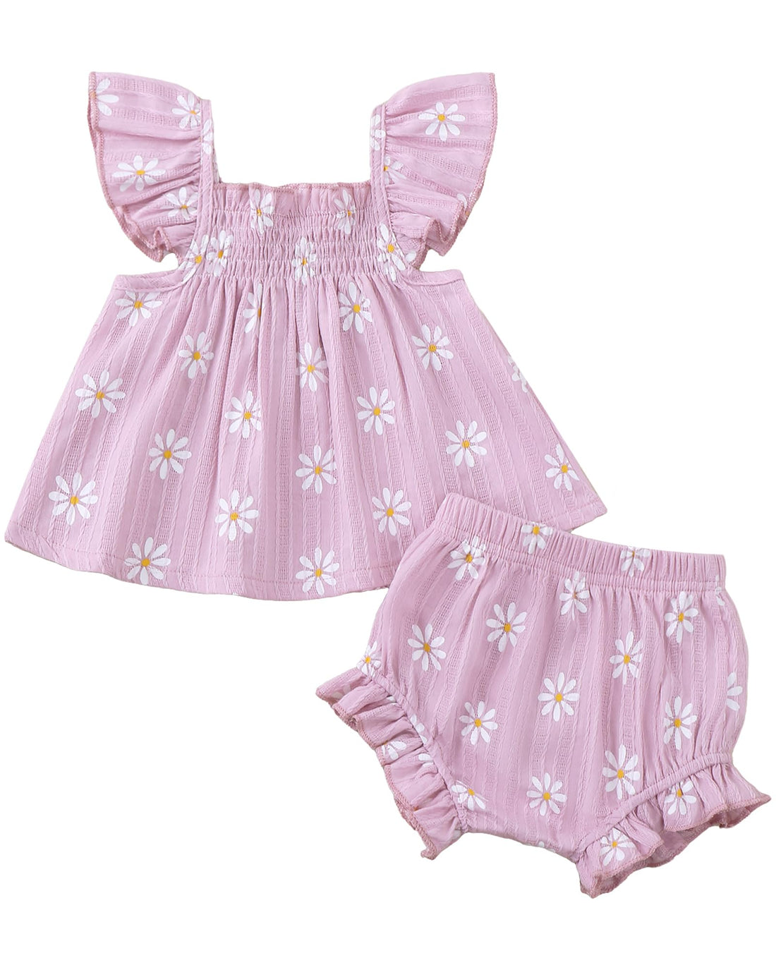 Jecson Newborn Baby Girl Summer Clothes Infant Girl Outfits Sleeveless Ruffle Top and Bloomers Shorts Set 0 3 6 12 Month WEBE CLOTHING