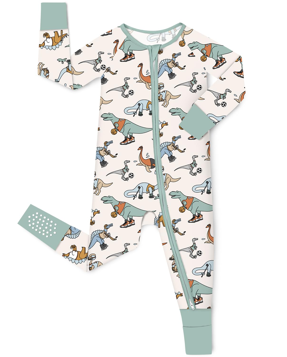 babee Reshinee Bamboo Viscose Baby Convertible Footie Pajama, Zipper Pajamas for Baby Boys & Girls, Sleep & Play Footed
