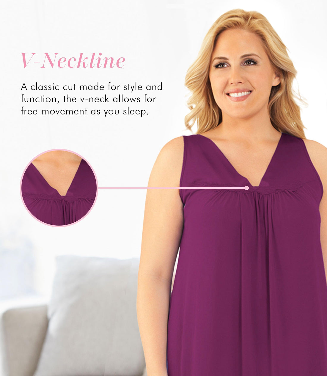 Exquisite Form Women's 30107 Nylon Tricot Sleeveless Short Knee Length Nightgown WEBE CLOTHING