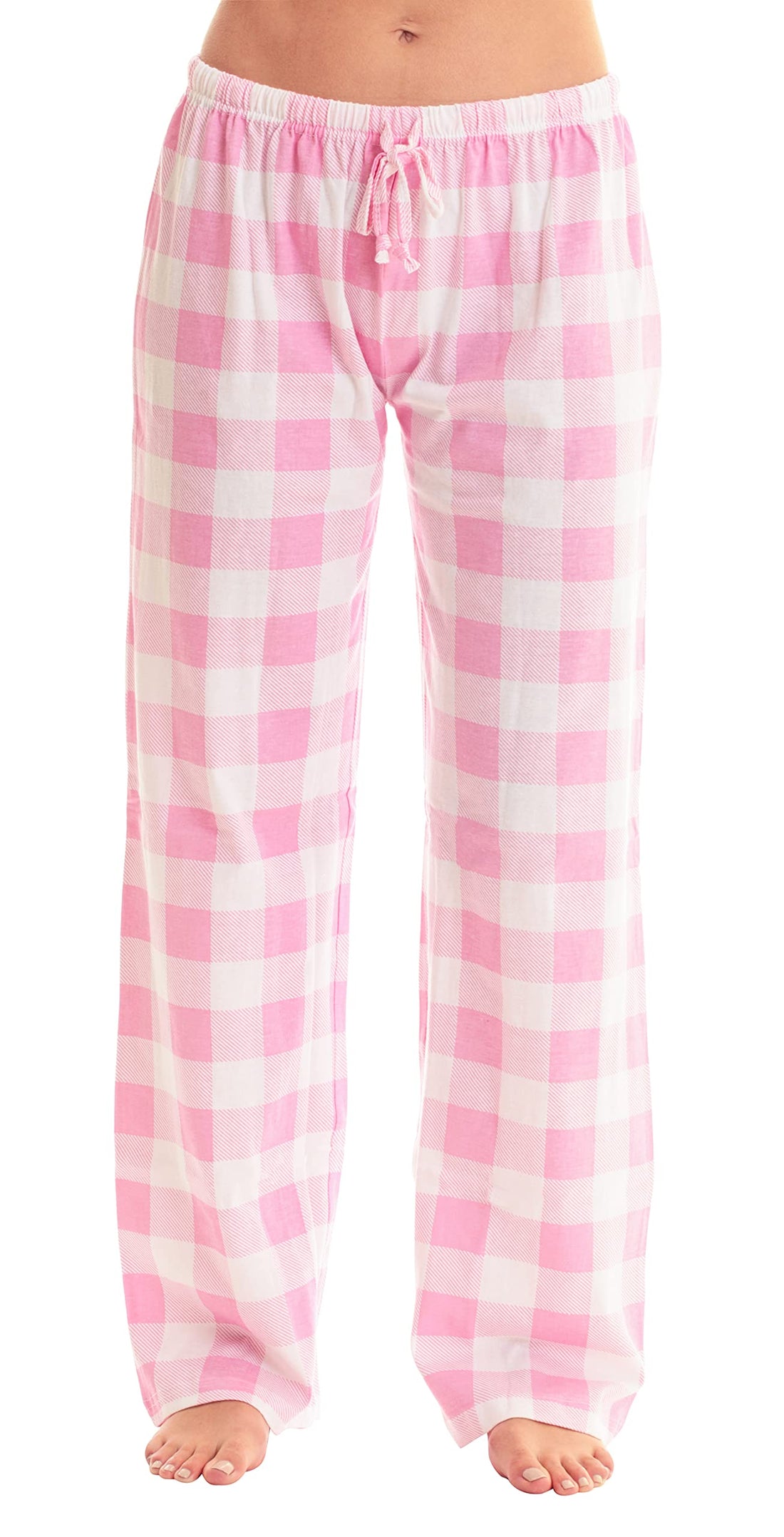 Just Love Women's Buffalo Plaid Pajama Pants, 100% Cotton Jersey Knit Sleep and Lounge PJ Bottoms