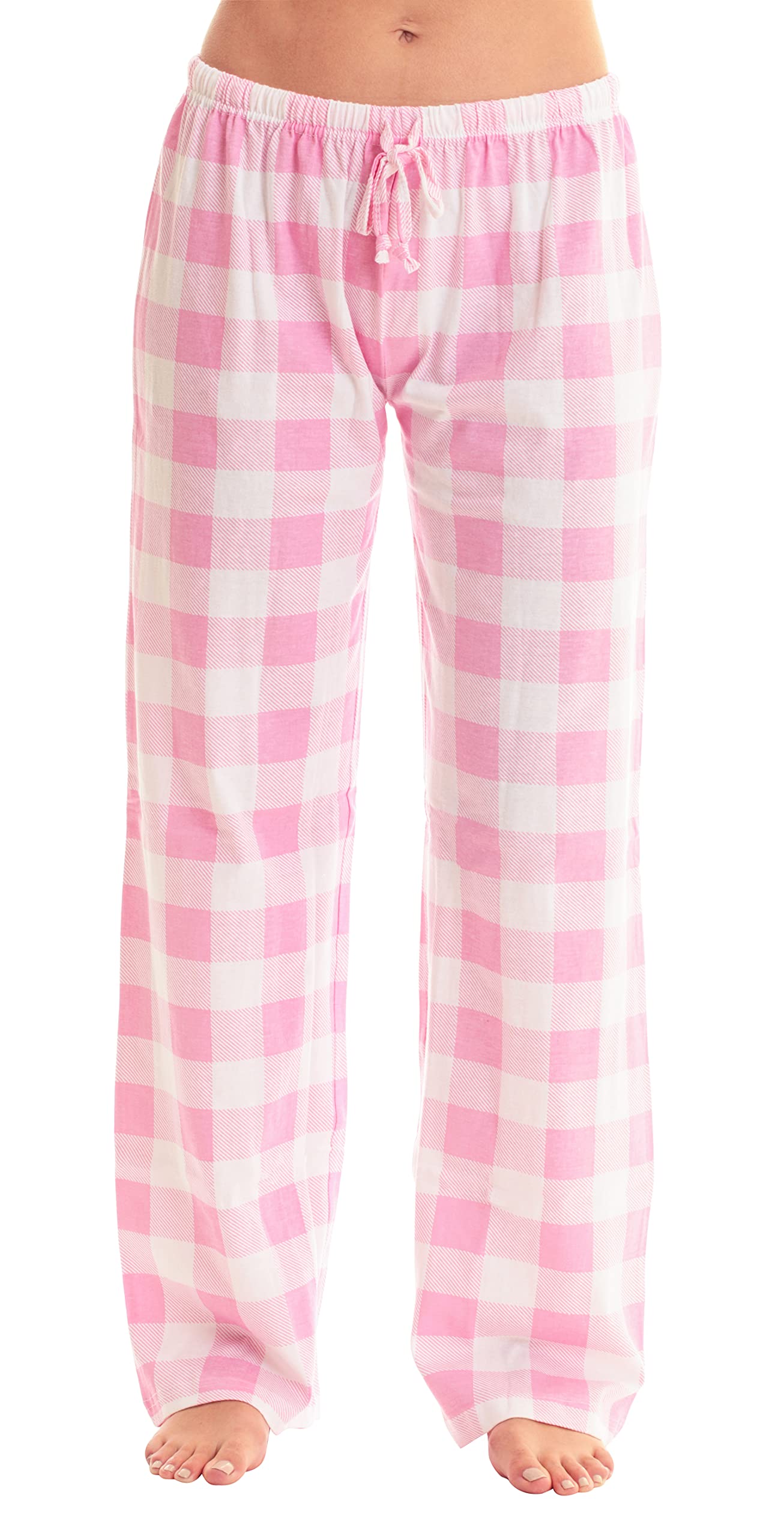 Just Love Women's Buffalo Plaid Pajama Pants, 100% Cotton Jersey Knit Sleep and Lounge PJ Bottoms