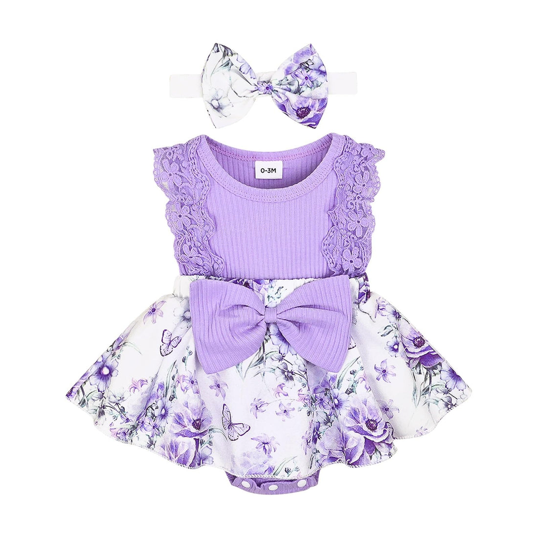 Baby Girl Clothes Newborn Romper Dress Infant Lace Ruffle Sleeveless Summer Outfits with Headband 0-12 Months WEBE CLOTHING