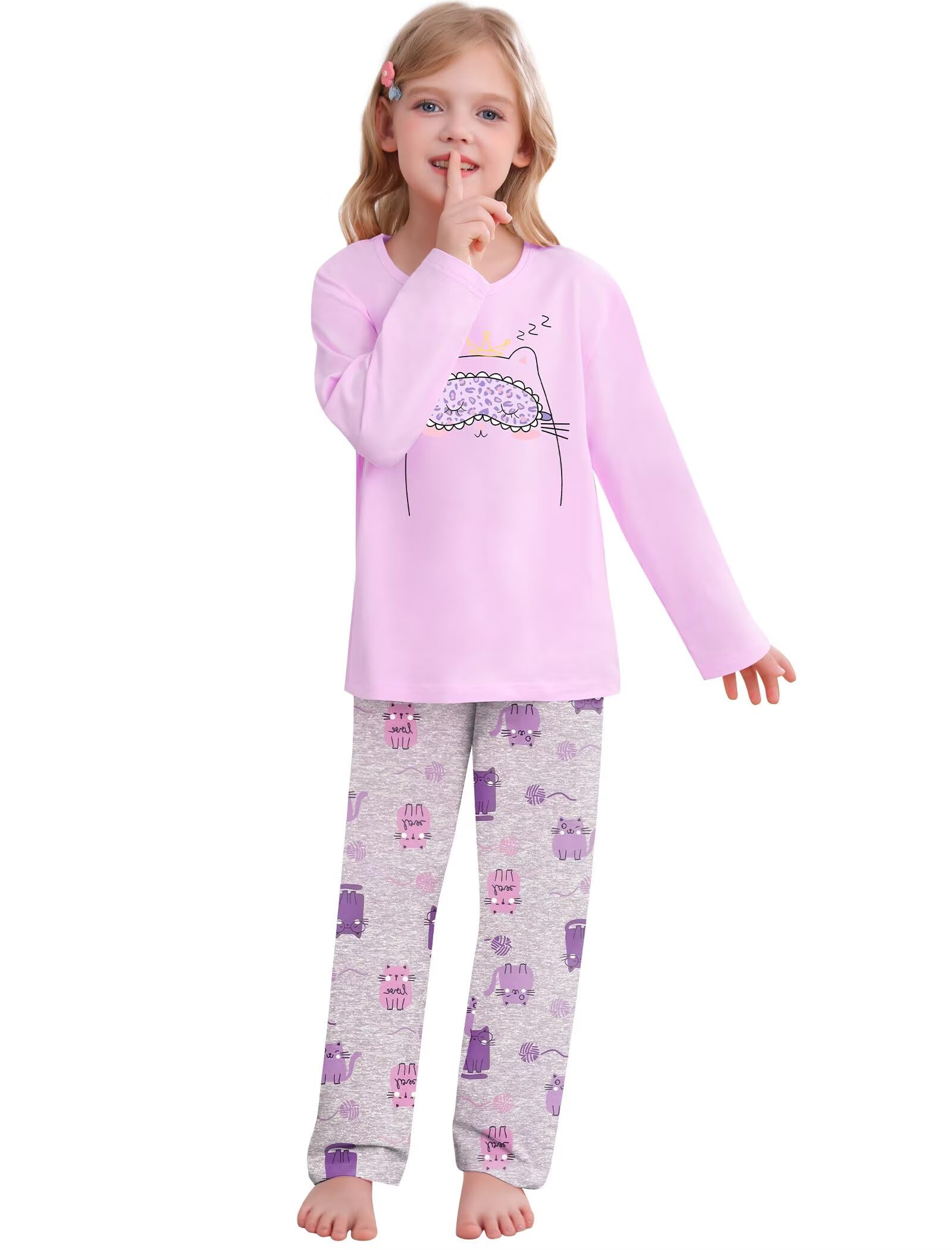 SWOMOG Girls Pajama Set Short Sleeve Tops & Ruffled Shorts with Pocket 2 Piece Summer Pajamas for Kids Size 6-15