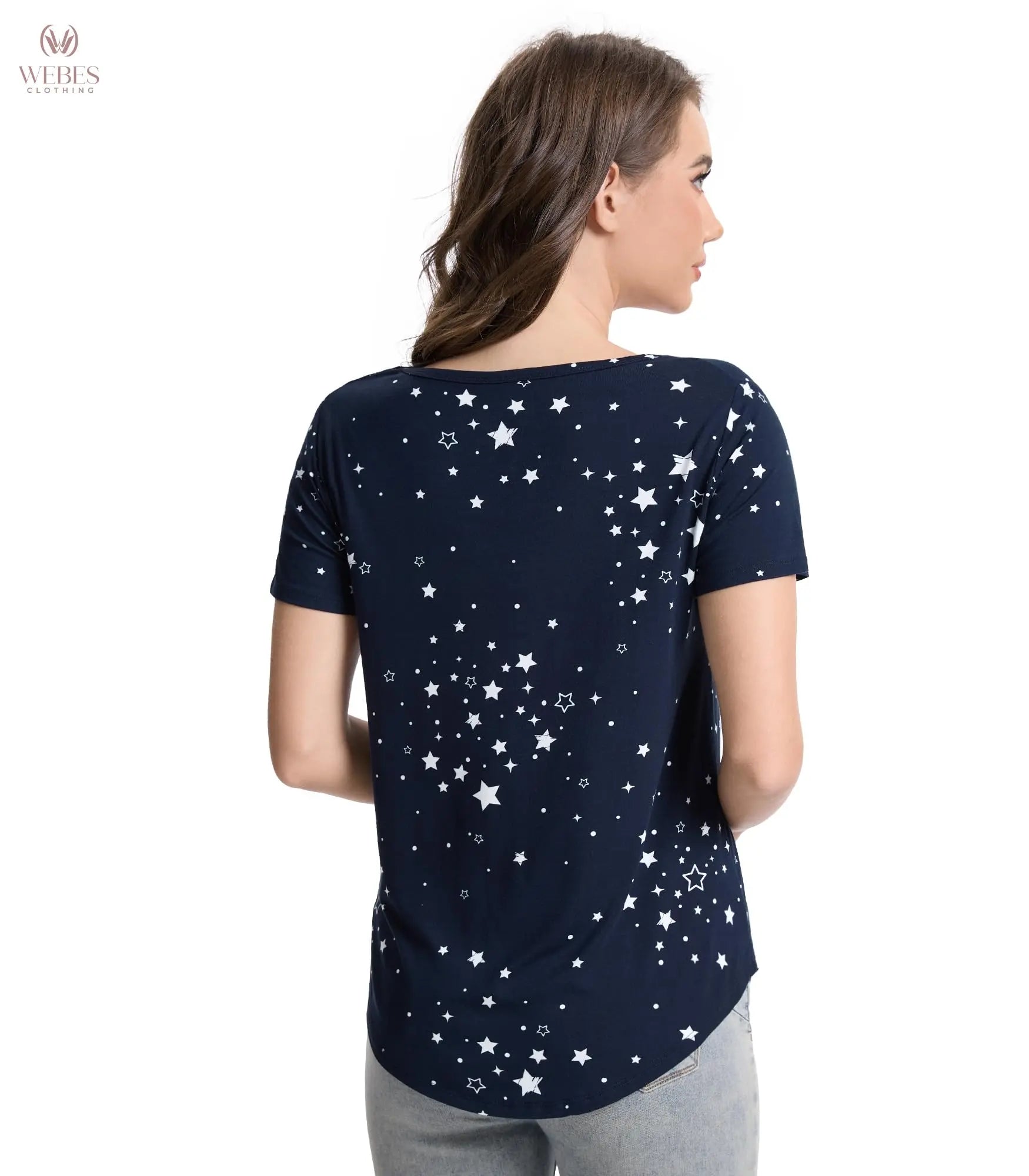 WiWi Women's Bamboo Viscose Scoop Neck Short Sleeve T Shirt Casual Summer Cooling Basic Tee Tops Soft Lounge Pajamas S-XXL