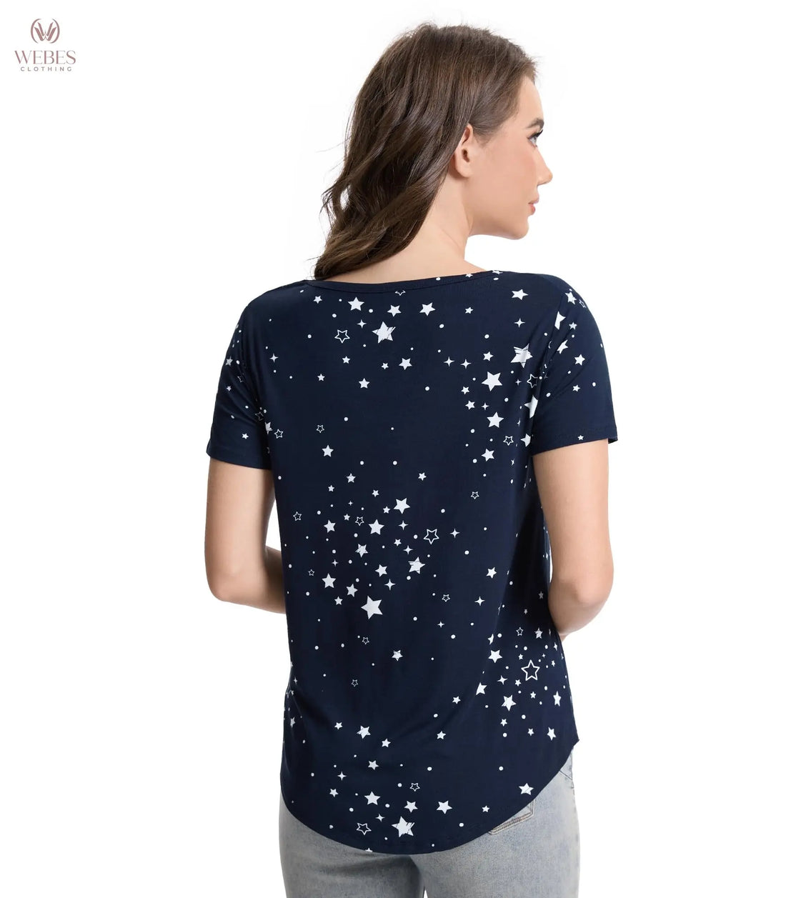 WiWi Women's Bamboo Viscose Scoop Neck Short Sleeve T Shirt Casual Summer Cooling Basic Tee Tops Soft Lounge Pajamas S-XXL