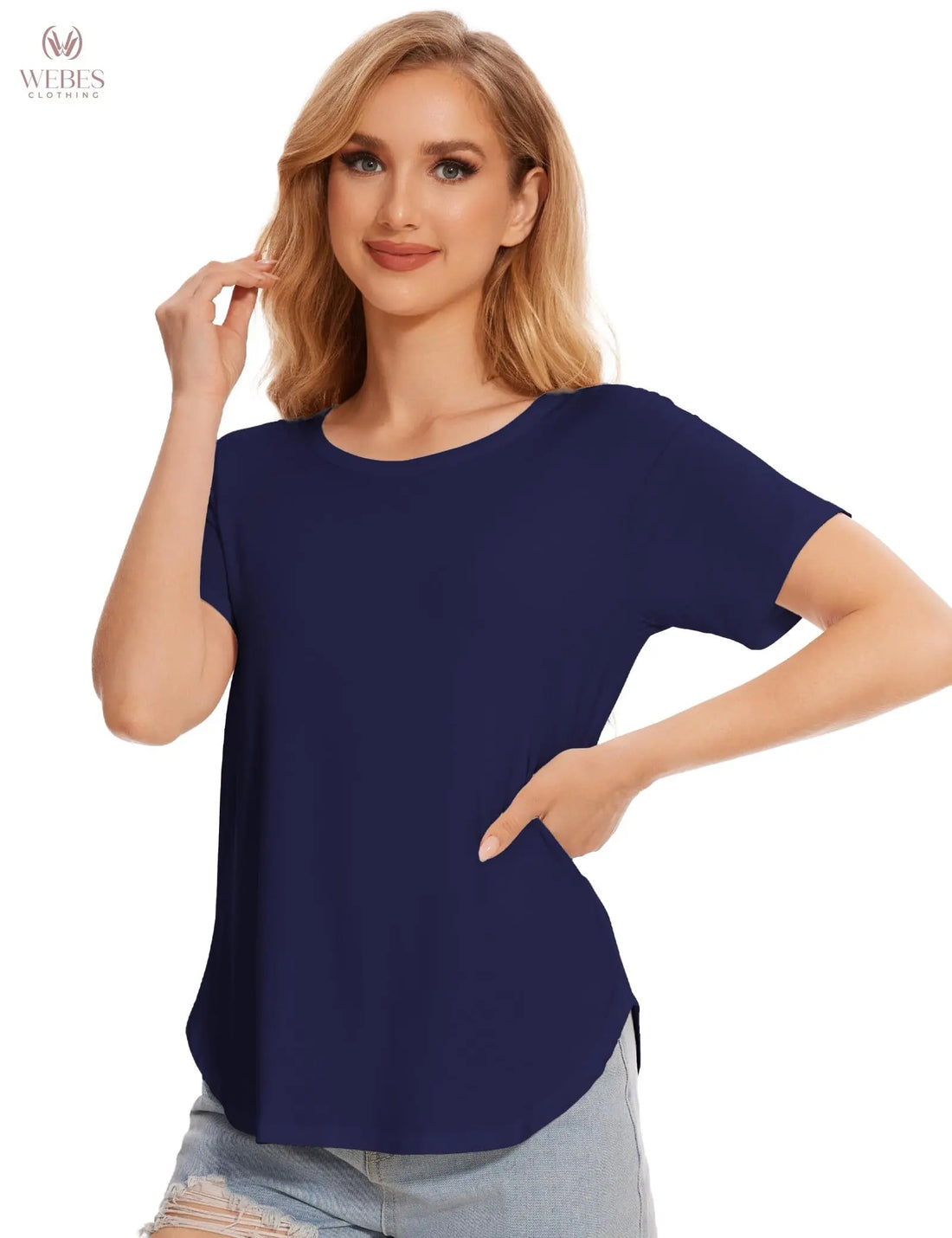 GYS Womens Pajama Tops Short Sleeve Shirts Summer Comfy Crew Neck Sleep T-Shirt