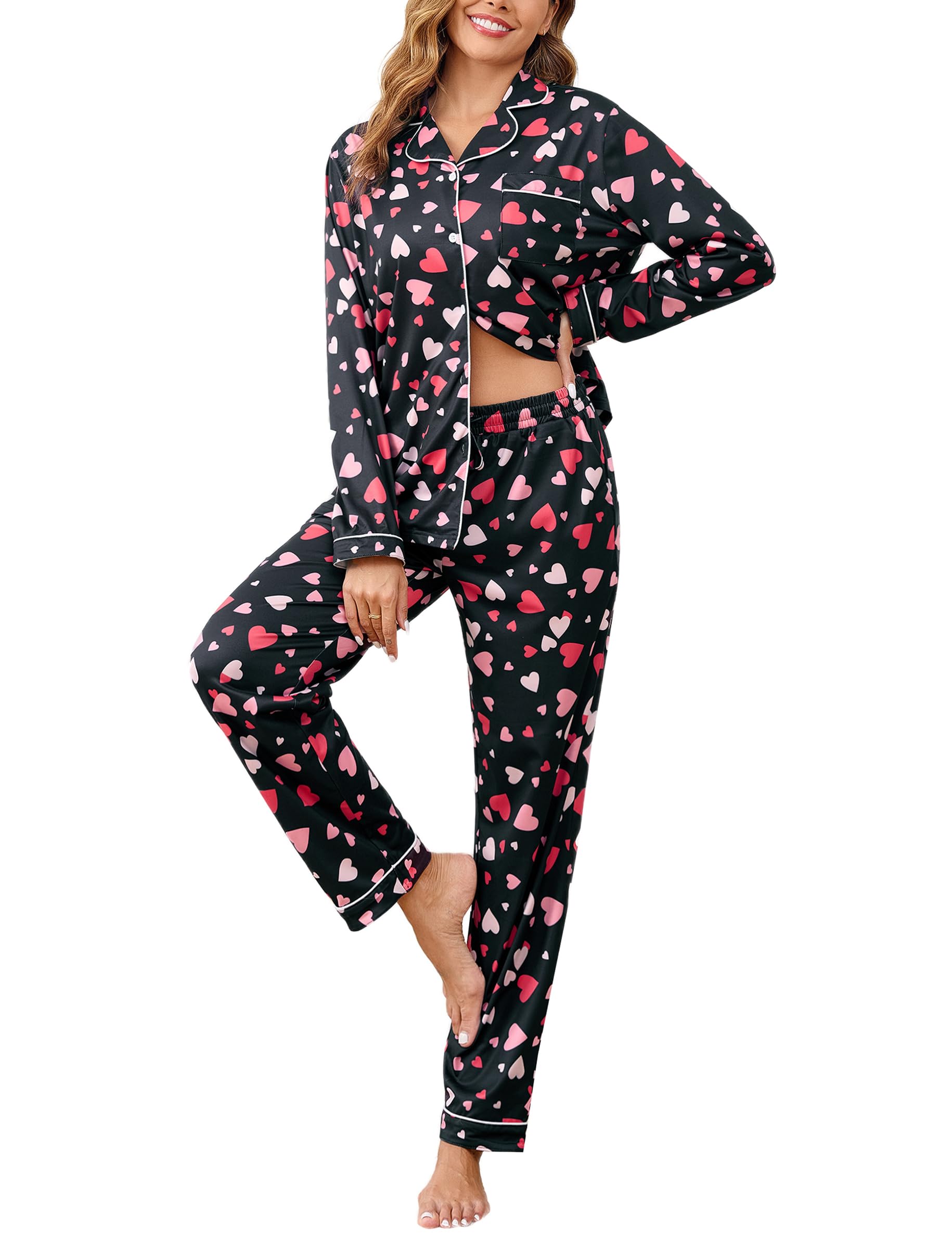 iClosam Christmas Family Matching Pajamas Long Sleeve Button Down Pj Set Festival Party Sleepwear