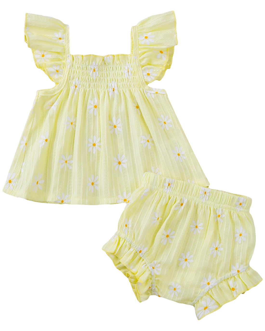 Jecson Newborn Baby Girl Summer Clothes Infant Girl Outfits Sleeveless Ruffle Top and Bloomers Shorts Set 0 3 6 12 Month WEBE CLOTHING