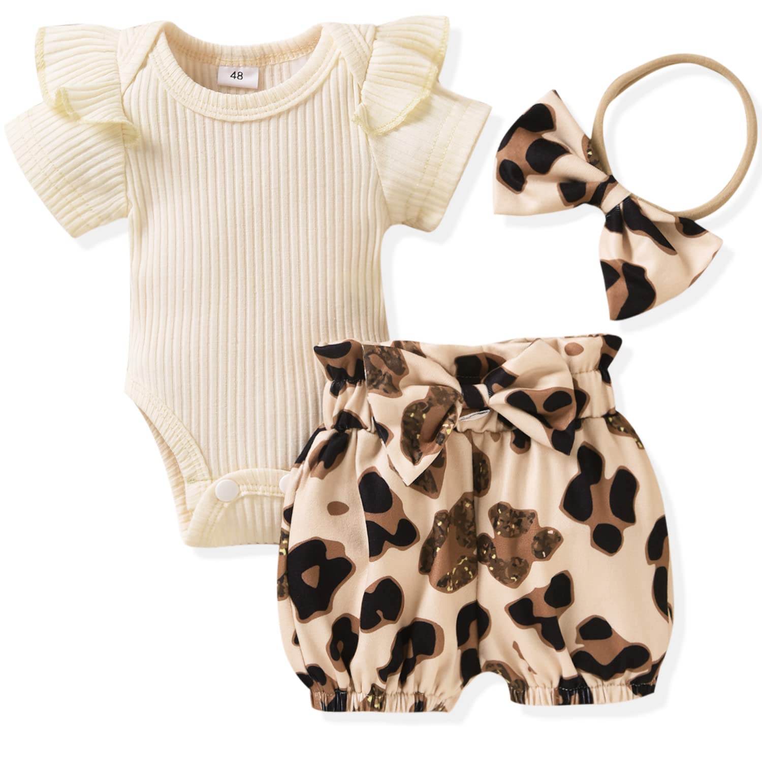 Aalizzwell Baby Girls Ribbed Bodysuit Bloomer Shorts Outfits Summer Clothes WEBE CLOTHING