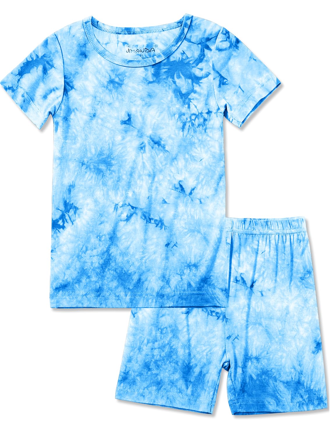 Jimonda Baby/Toddler Soft Sleepwear Short sleeve Kids Cool Pajama Outdoor 2-Piece Shirt&Shorts Casual sets Tie Dye PJ