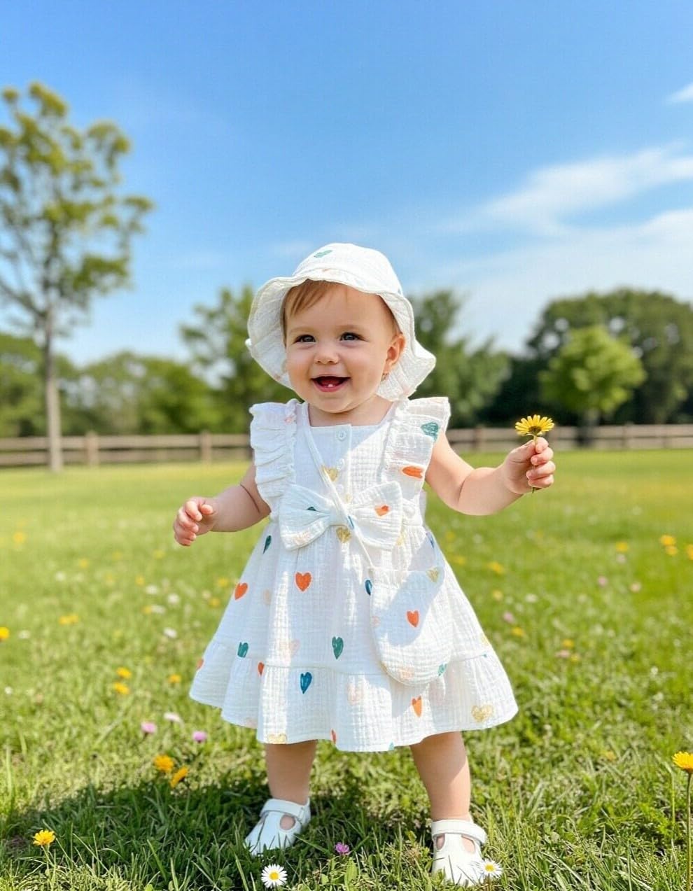 Renotemy Newborn Infant Baby Girl Dresses Summer Outfits Boho Casual Sundress Gifts Toddler Clothes for Girl with Hat and Bag WEBE CLOTHING