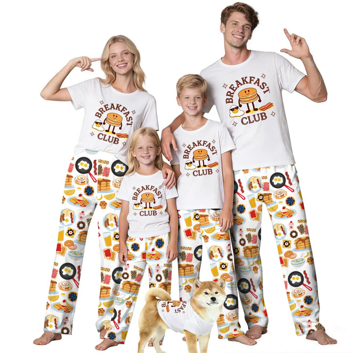 MI X TEE Matching Family Pajamas Set, Cartoon Graphic Print Mommy and Me Matching Outfits, Soft Nightwear for Family
