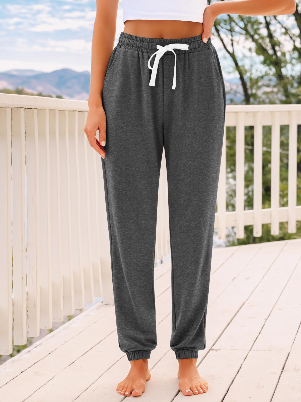 AUTOMET Women's High Waisted Lounge Sweatpants Jogger Pants with Pockets
