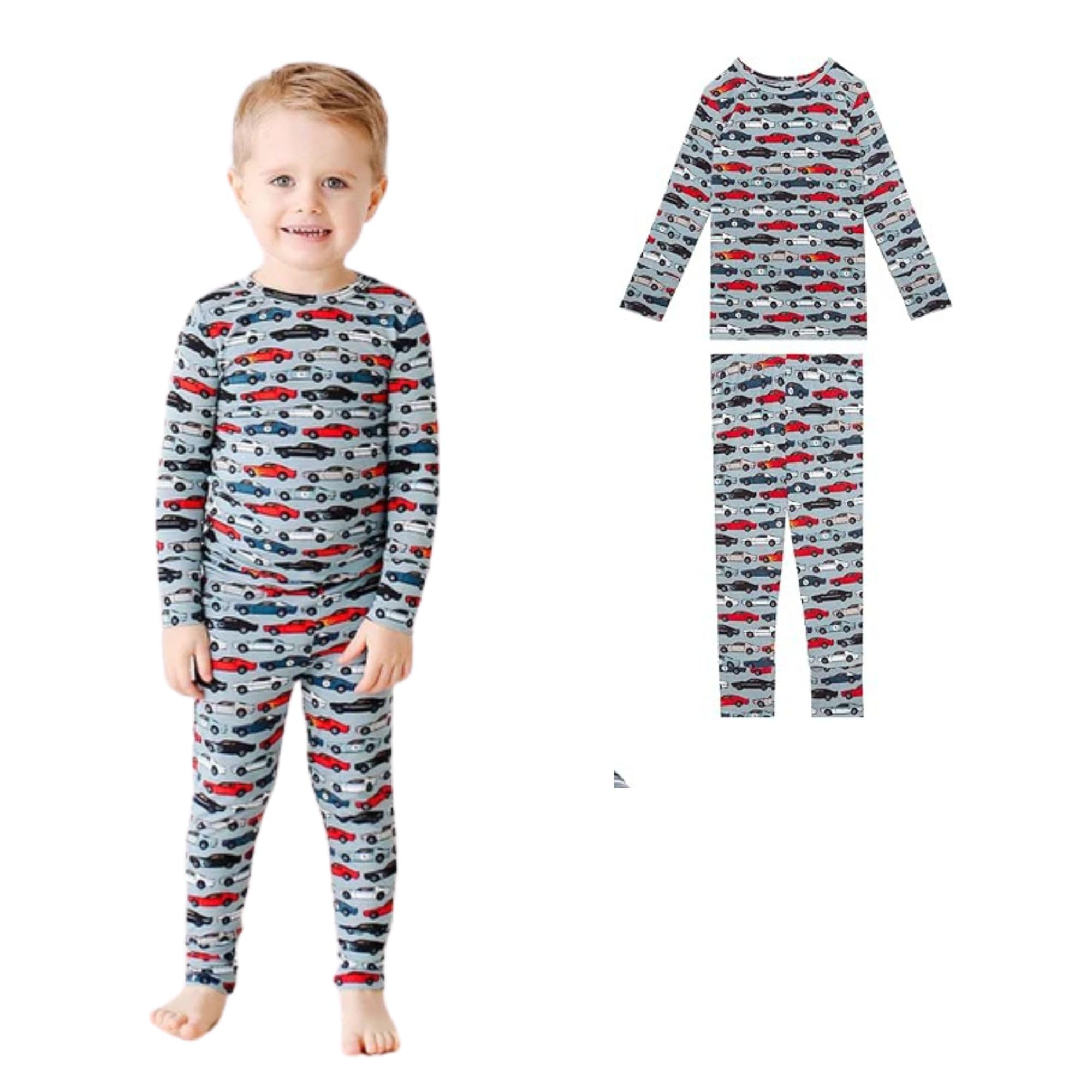 Posh Peanut Boys Pajamas - PJs for Kids Made of Soft Viscose from Bamboo, Long Sleeve Toddler PJs & Matching Boys Pajama Sets WEBE CLOTHING