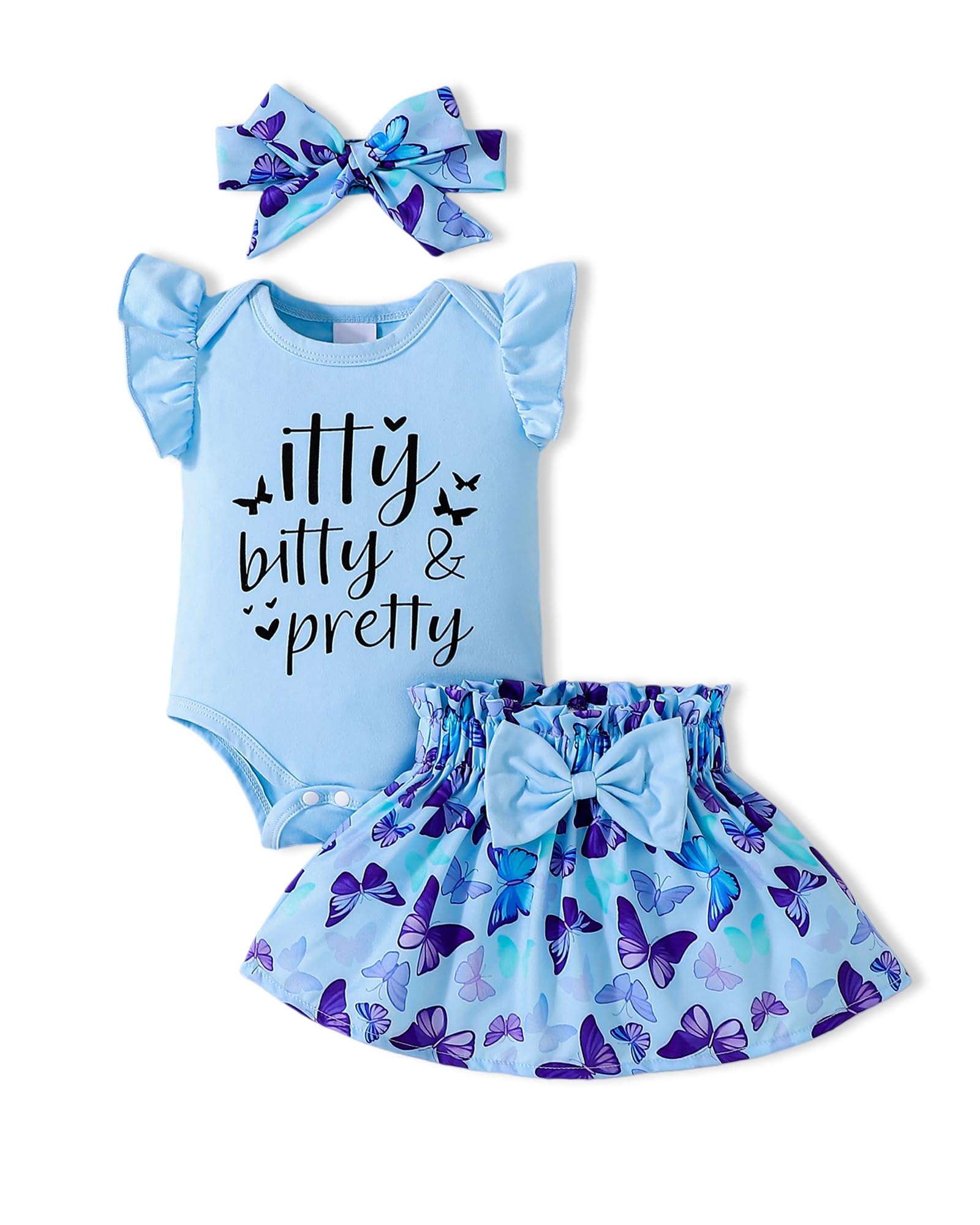 Newborn Infant Clothes Baby Girl Dress Summer Toddler Outfit Cute Girl Romper Skirt Set+Headband WEBE CLOTHING
