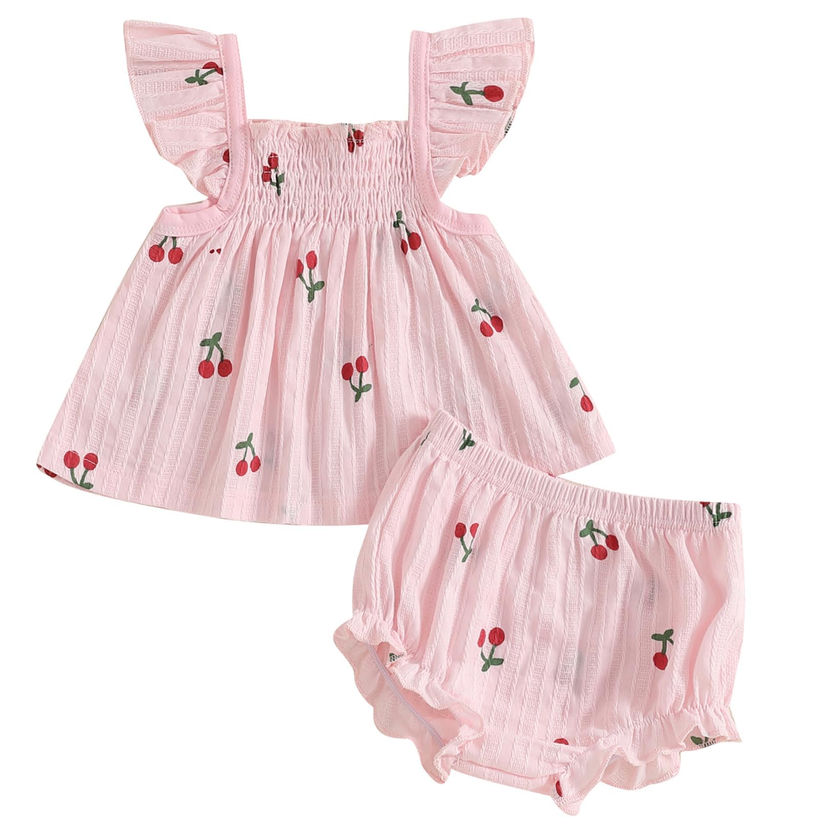 Mubineo Baby Girl Summer Clothes Cute Ruffle Tops Dress Shorts Outfits Set Infant Toddler Shirt Bloomers Princess Outfit WEBE CLOTHING