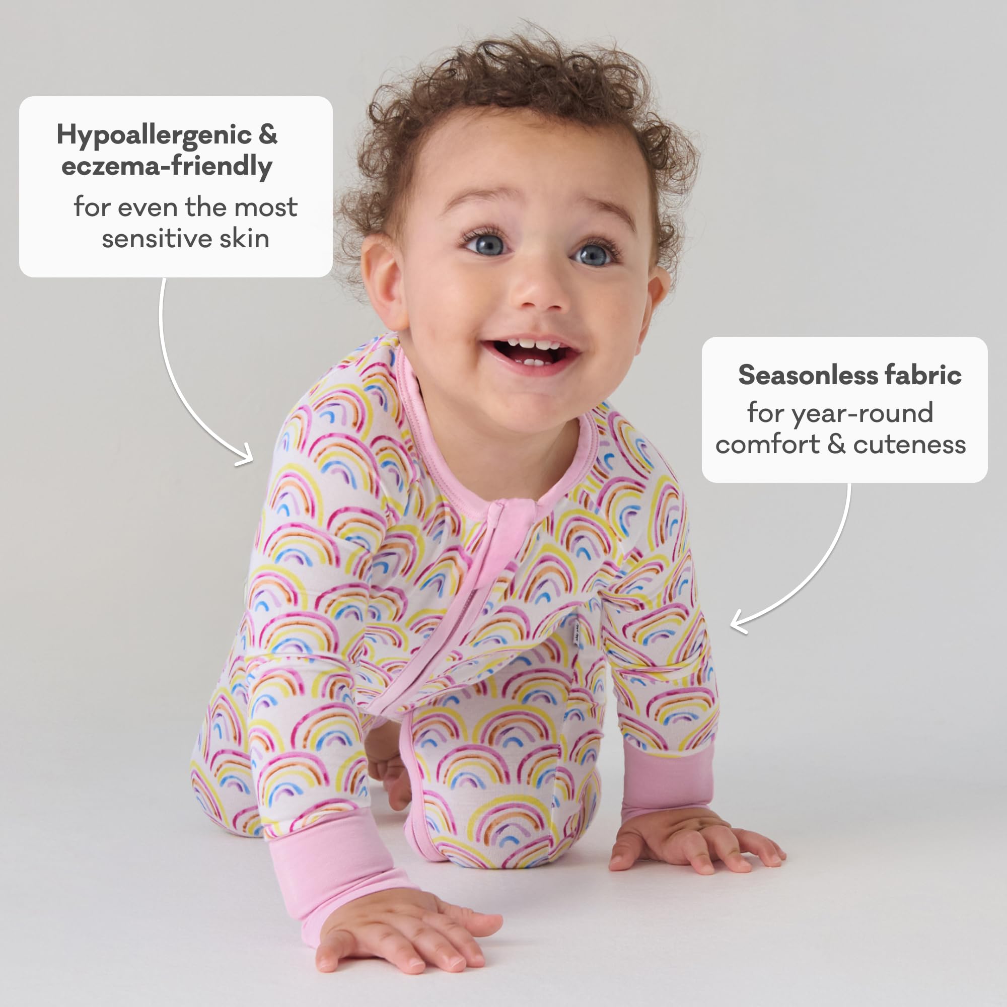 Little Sleepies Pajamas for Baby Boys & Girls, Viscose from Bamboo Baby Pajamas, Snug Sleeper, 2-Way Zipper, Micropreemie