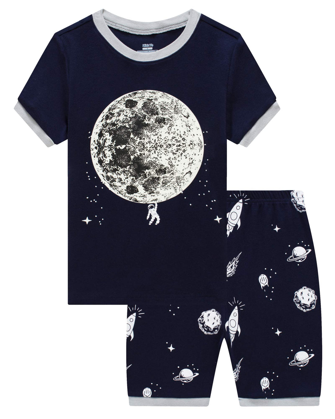 KikizYe Boys Short Sleeve Pajamas Kids Summer Pjs Children Pajamas