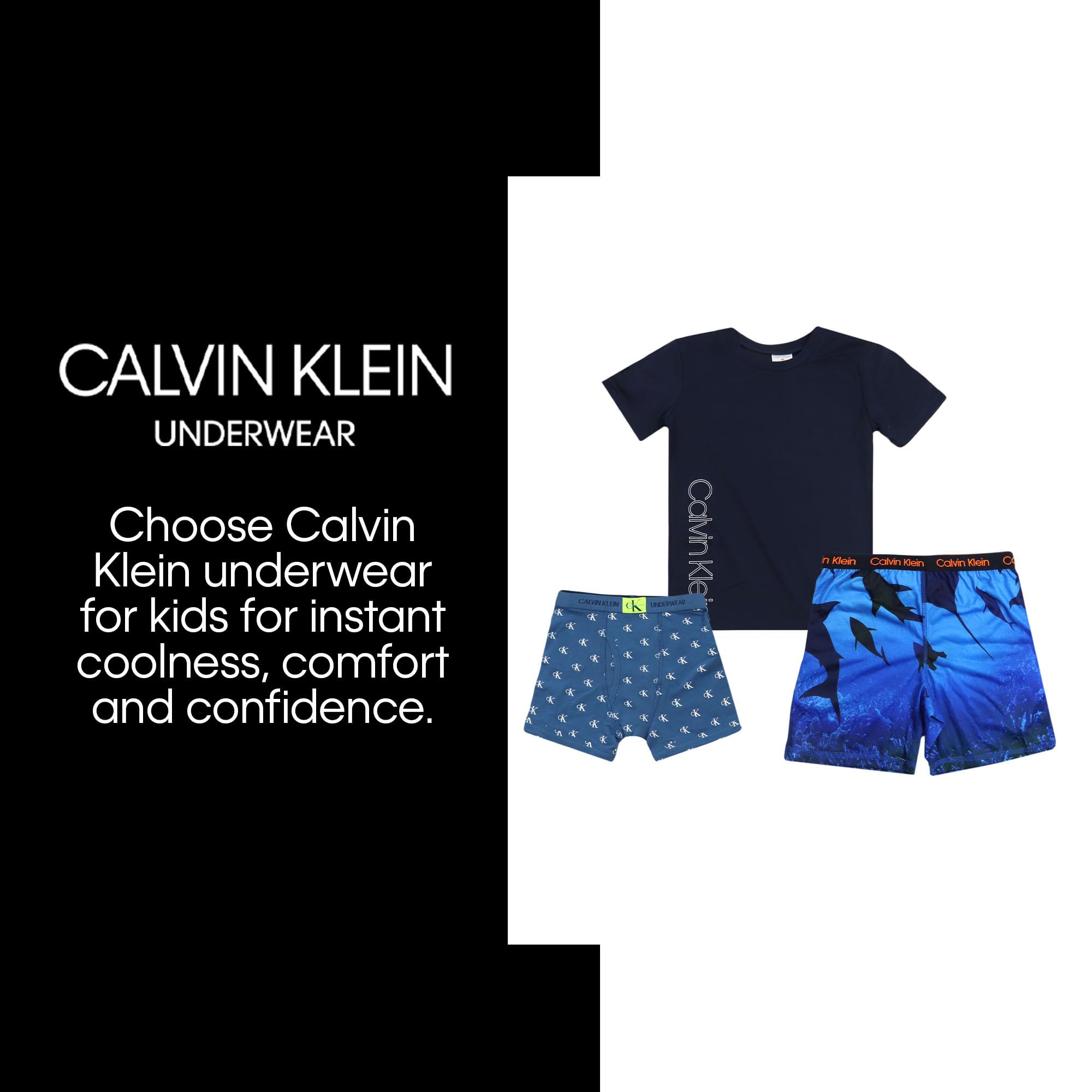 Calvin Klein Boys' Two Piece Sleepwear Top and Bottom Pajama Set