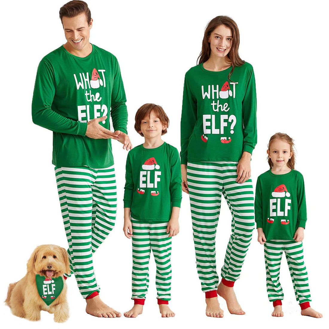 IFFEI Matching Family Pajamas Sets Christmas PJ's Letter Print Top and Plaid Bottom Sleepwear Jammies with Pockets