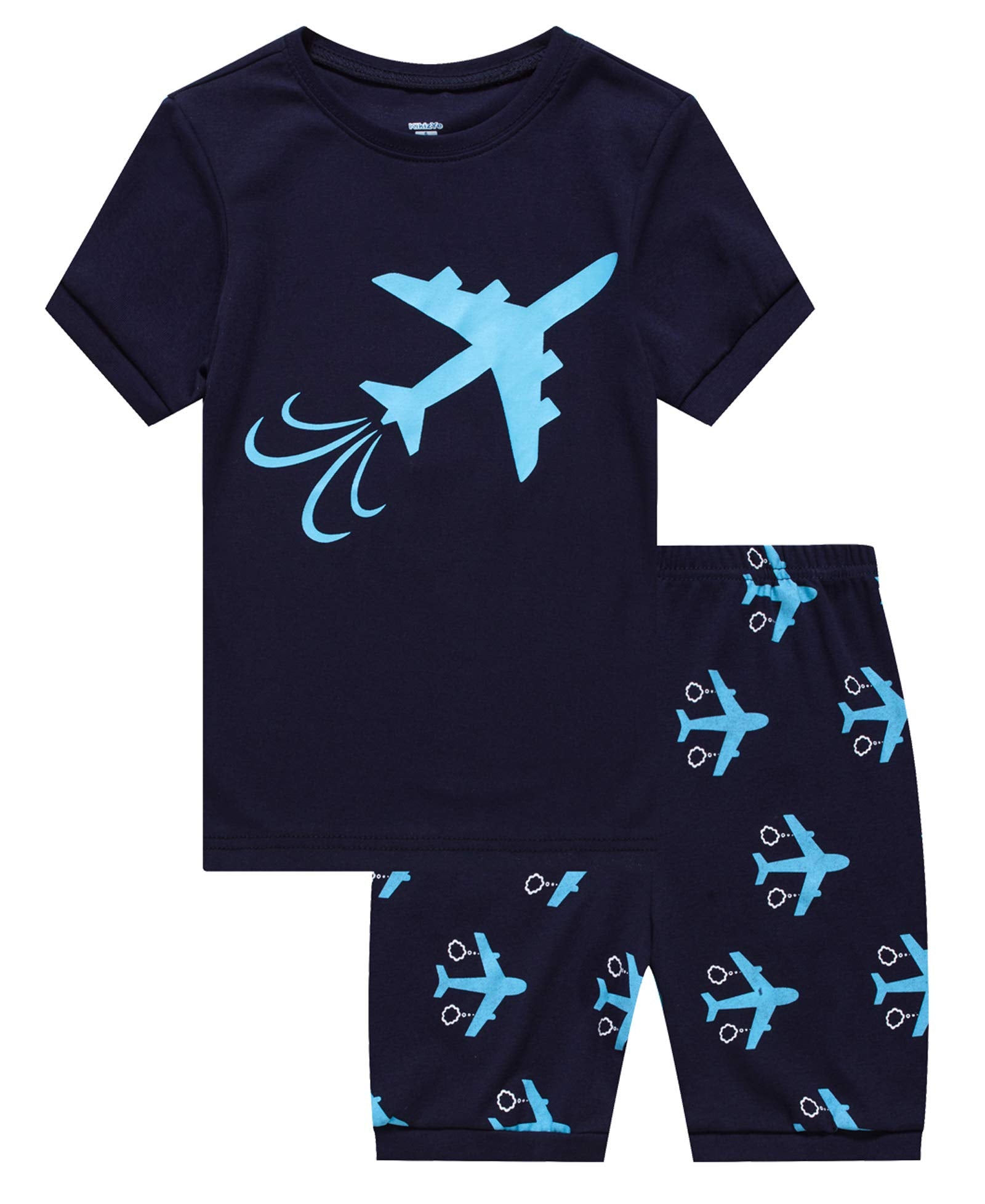 KikizYe Boys Short Sleeve Pajamas Kids Summer Pjs Children Pajamas