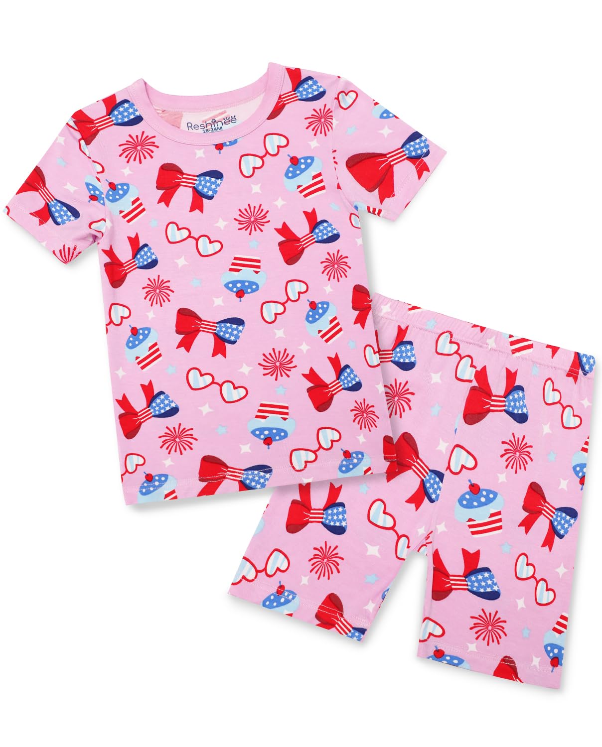 babee Reshinee Bamboo Viscose Toddler Unicorn Mermaid Girls Kids Pajamas Short Sleeve Summer Cool Snug fit Pjs, 2pcs