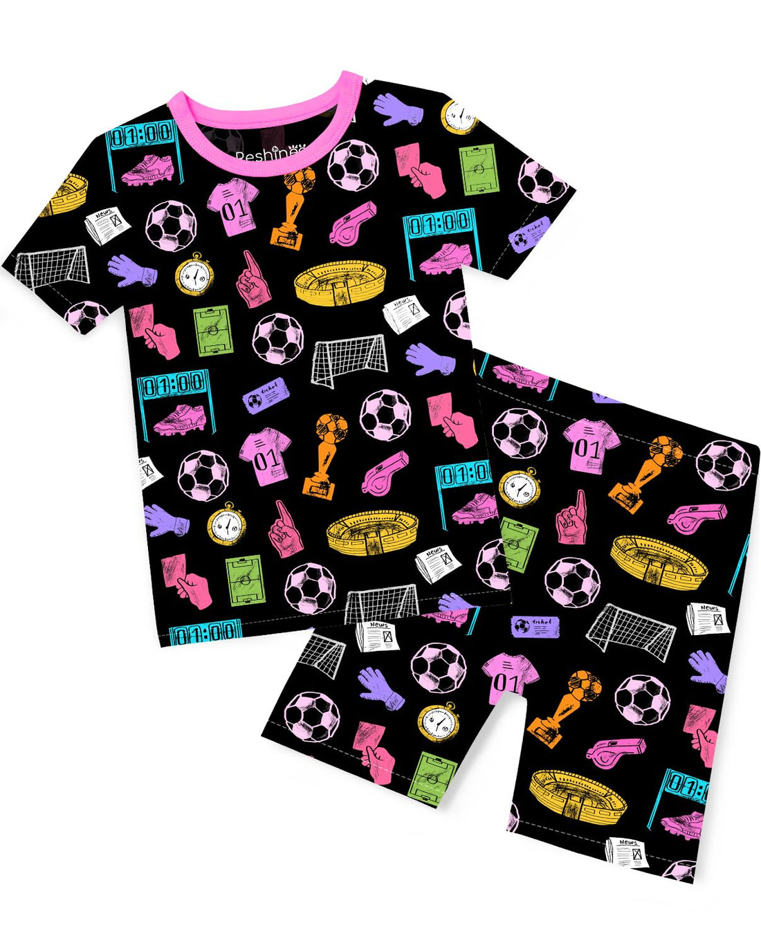 babee Reshinee Bamboo Viscose Toddler Unicorn Mermaid Girls Kids Pajamas Short Sleeve Summer Cool Snug fit Pjs, 2pcs