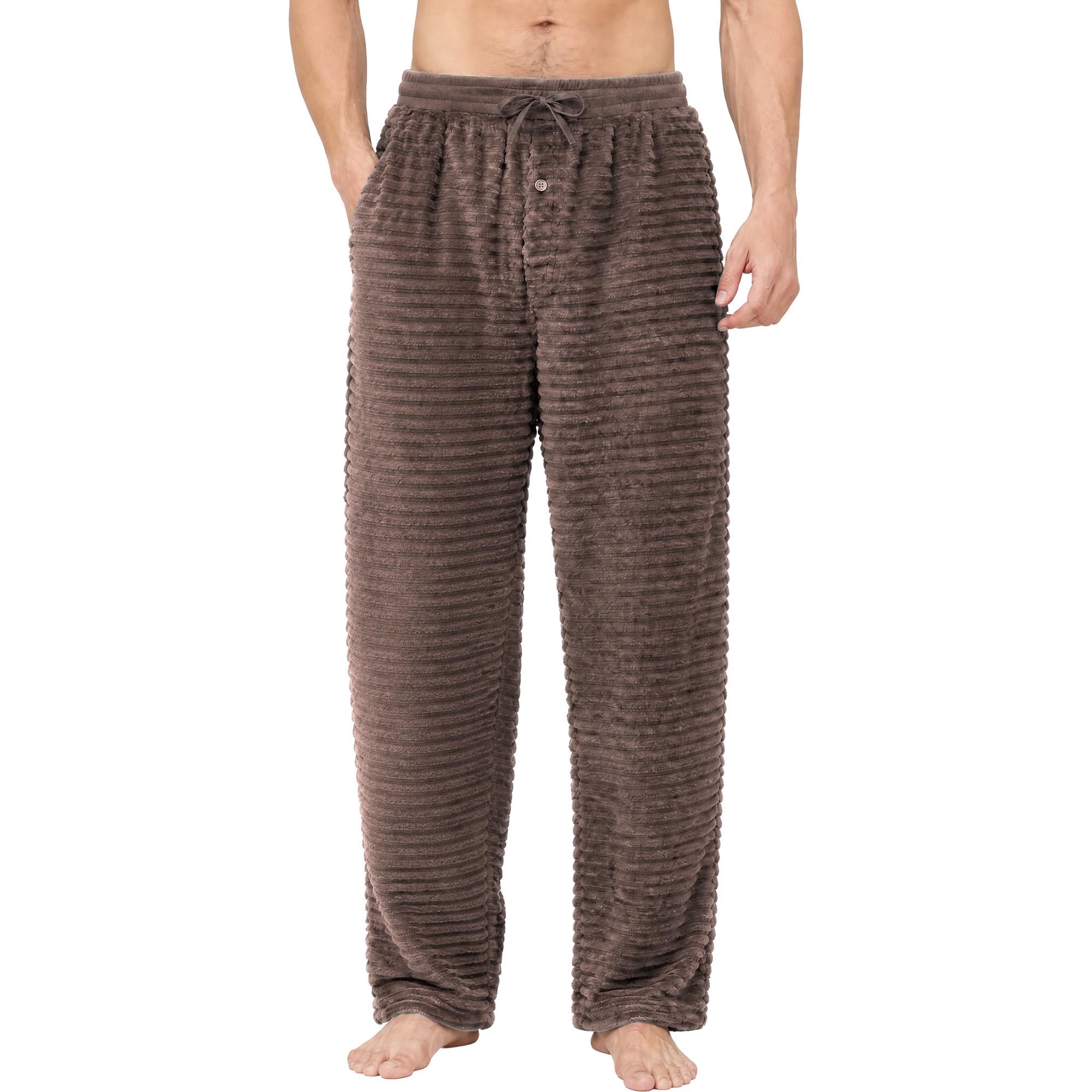 U2SKIIN Mens Fuzzy Plush Pajama Pants, Soft Fleece Fluffy Pj Bottoms Warm Cozy Sleep Lounge Pant for Men with Pockets