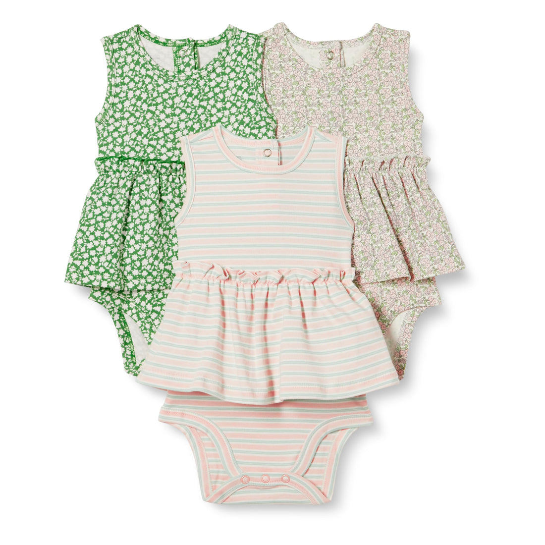Amazon Essentials Baby Girls' Sleeveless Bodysuit Dress, Pack of 3 WEBE CLOTHING