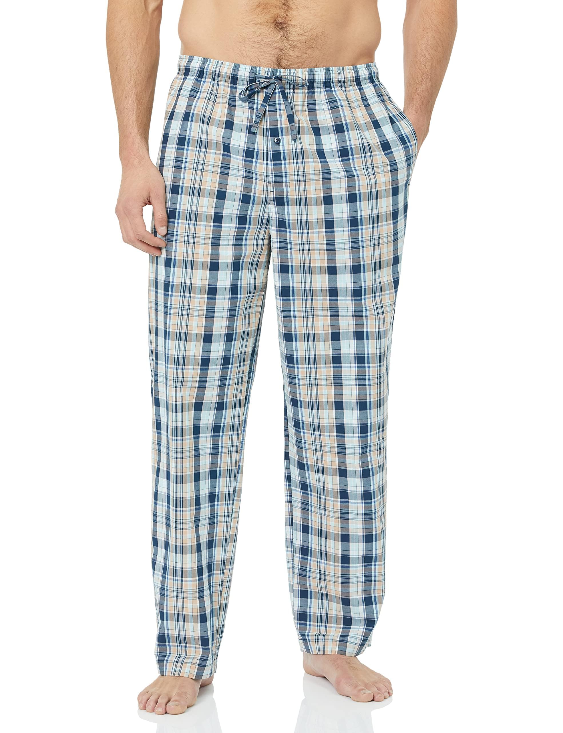 Amazon Essentials Men's Cotton Poplin Straight-Fit Pajama Pants with Pockets, Elastic Waist, Drawstring WEBE CLOTHING