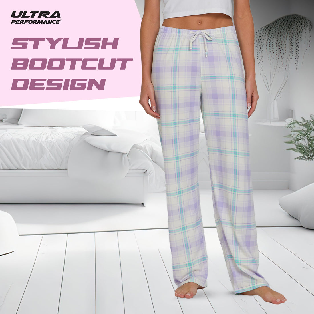 Ultra Performance Womens Pajama PJ Pants 3 Pack Lounge Bottoms Pajamas for Women (Avail in Plus Sizes)