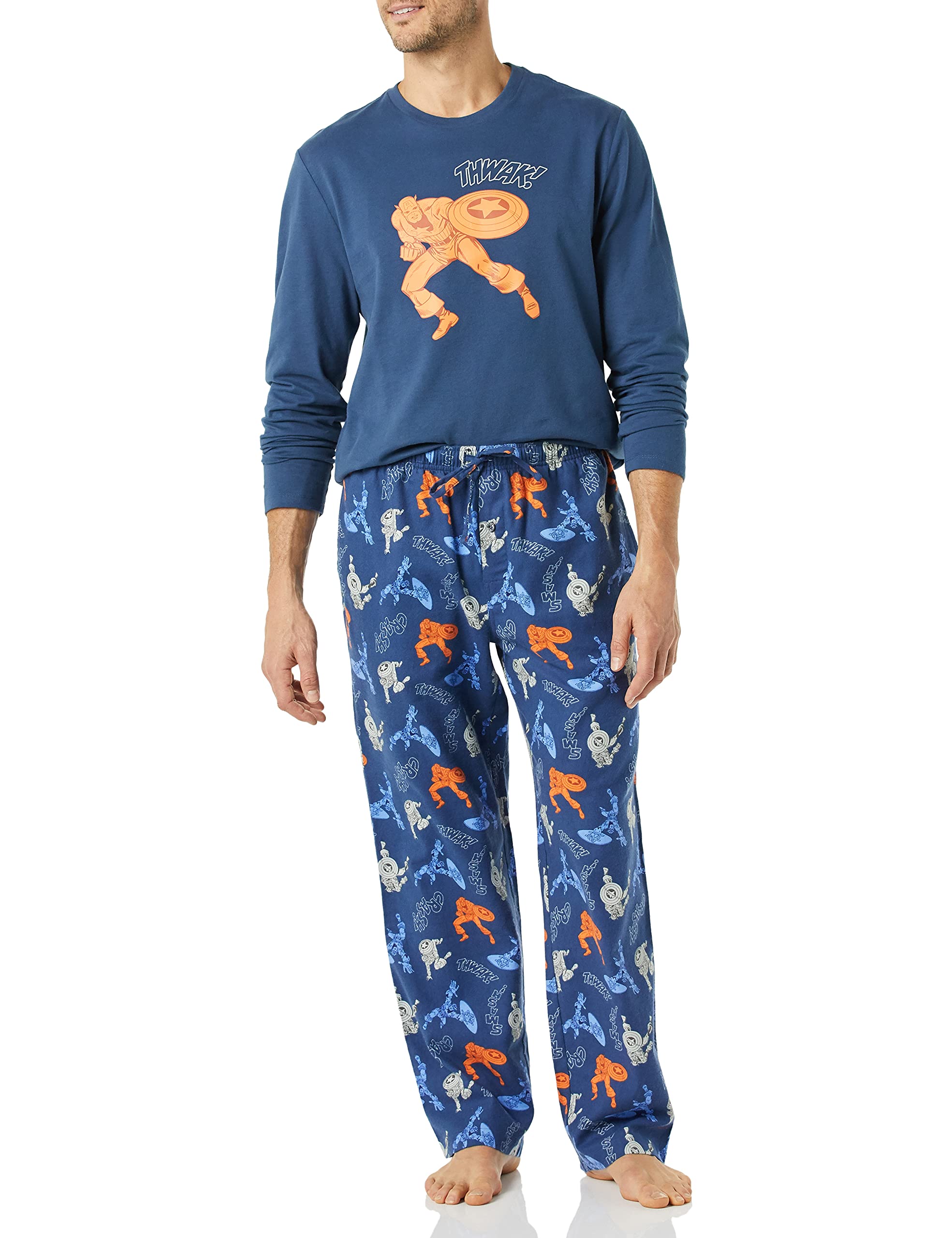 Amazon Essentials Disney | Marvel | Star Wars Men's Flannel Pajama Sleep Sets WEBE CLOTHING