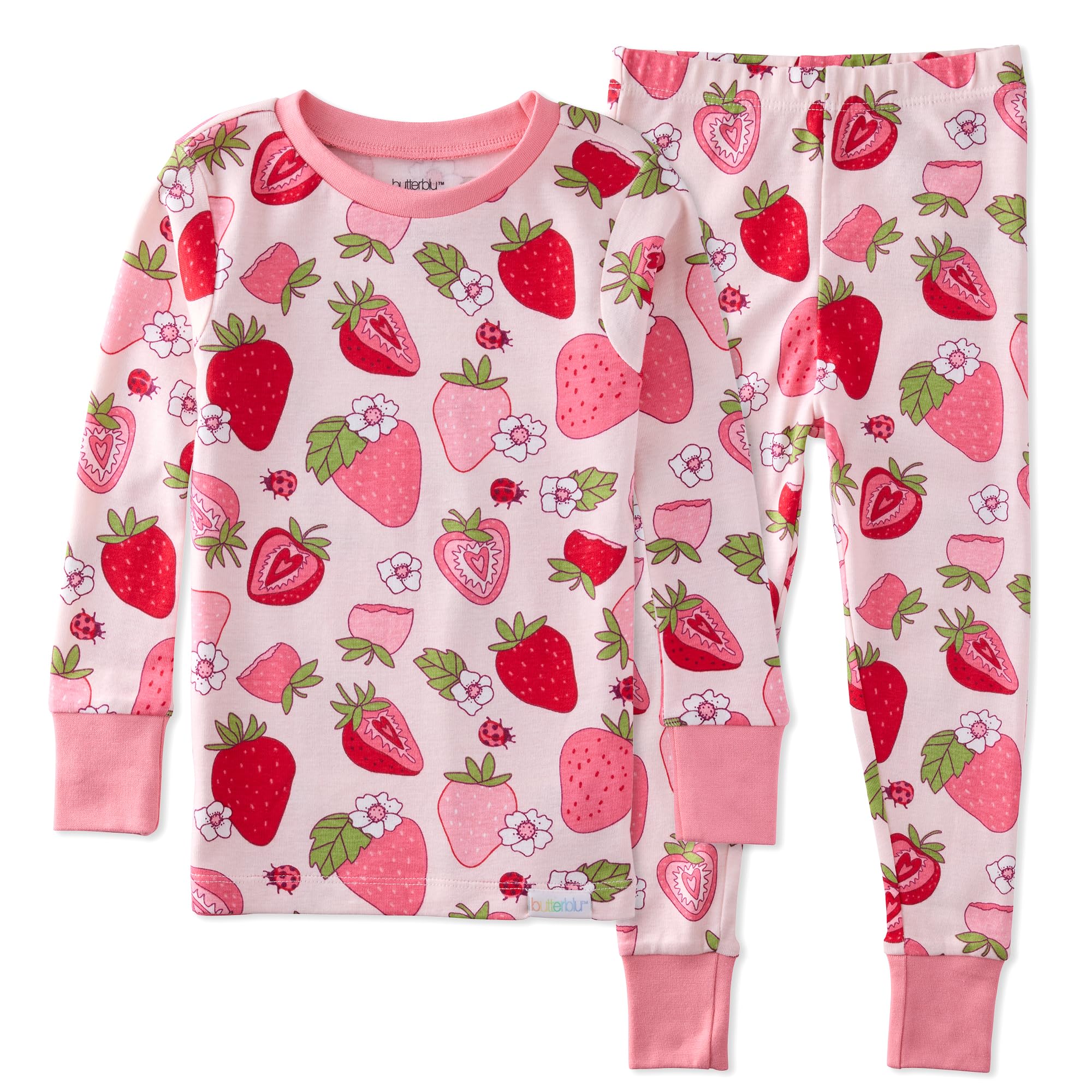 Butterblu Zen Snug-fit 2-Piece Pajamas 100% Organic Cotton Long Sleeve for Boys & Girls