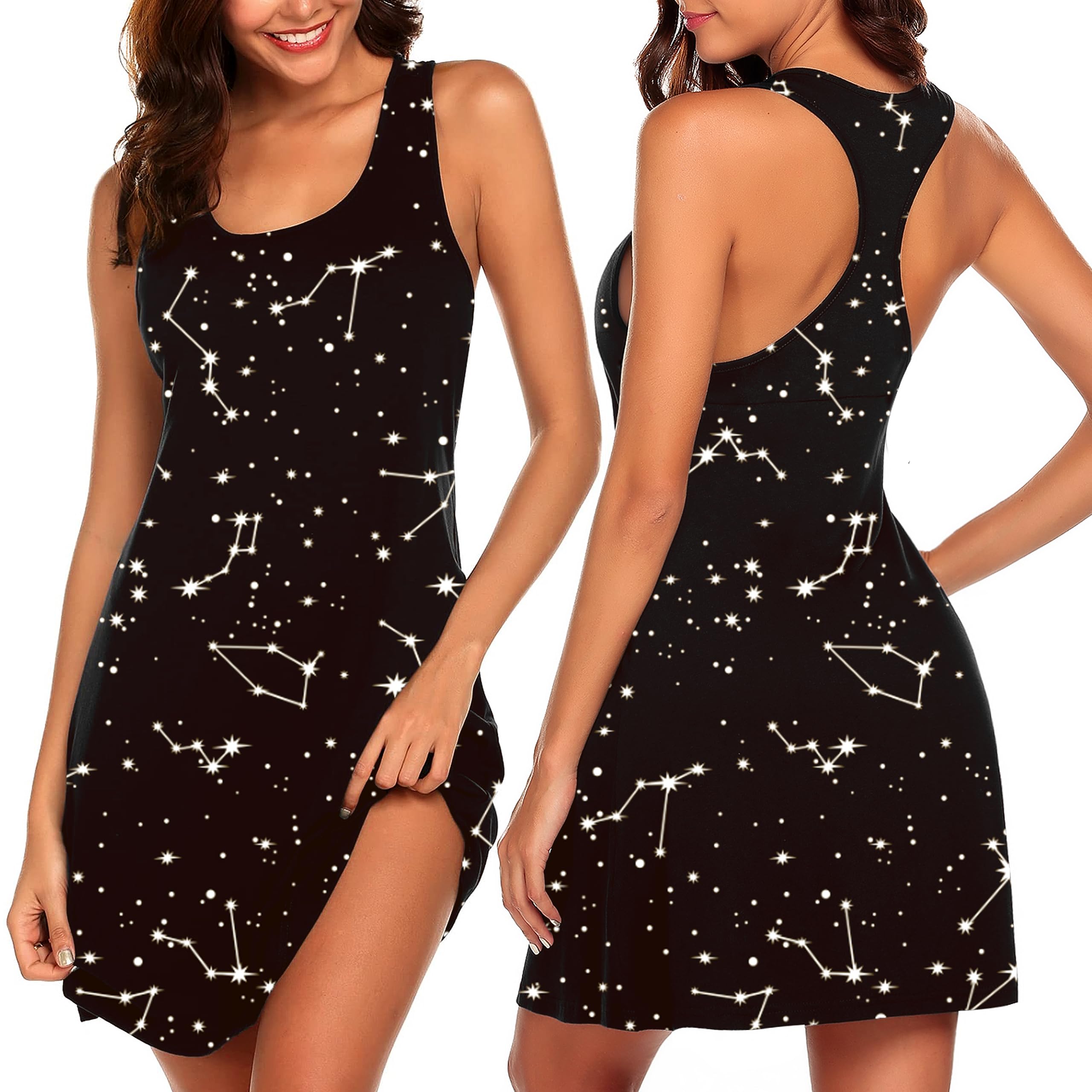 Avidlove Women Racerback Tank Nightgown Sleeveless Chemise Soft Sleep Dress | Soft Lightweight Racerback Tank Sleep Dress.Loose Fit Chemise Nightgown Perfect For Home Relaxation and Nighttime Loungewear WEBE CLOTHING