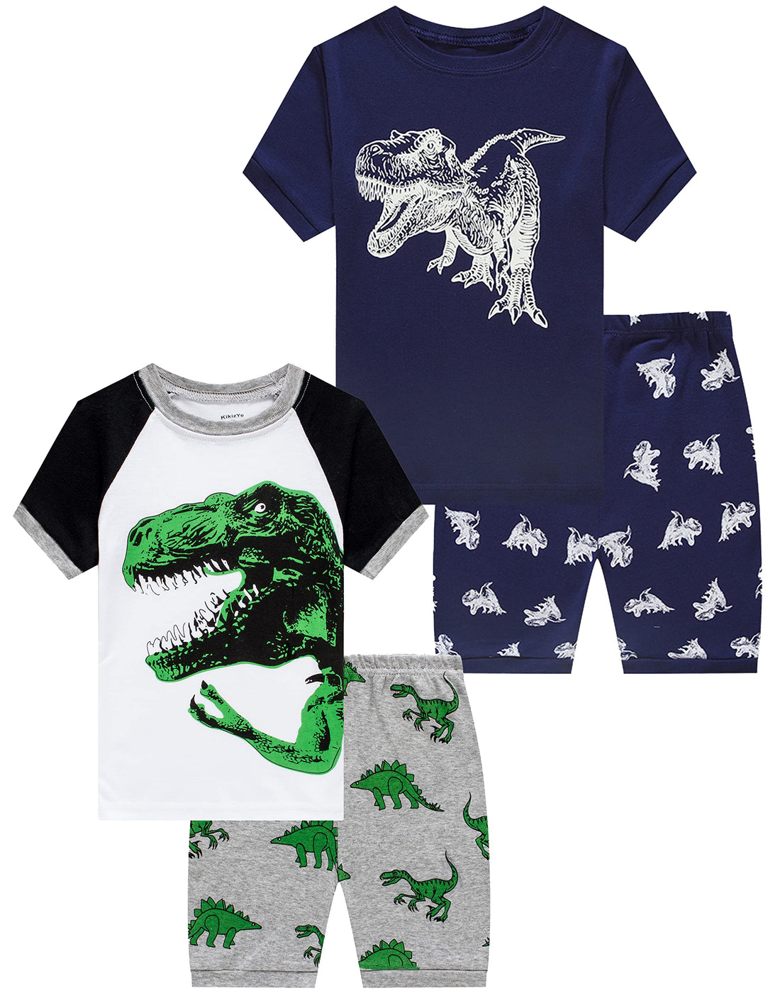 KikizYe Boys Short Sleeve Pajamas Kids Summer Pjs Children Pajamas