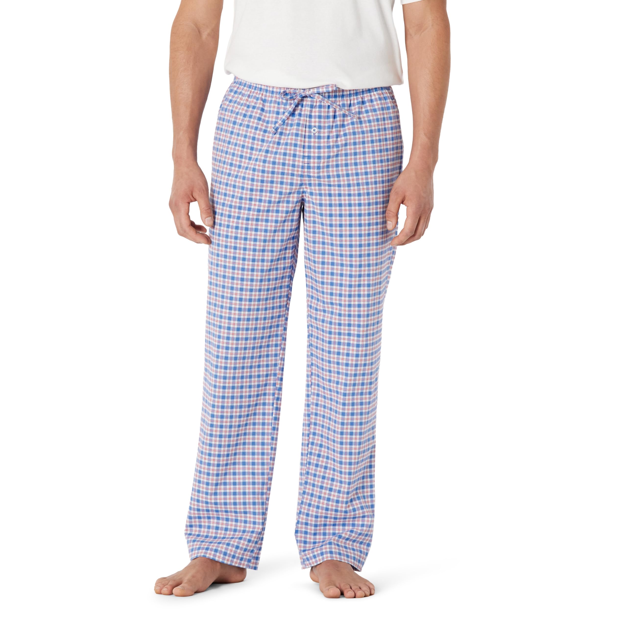 Amazon Essentials Men's Cotton Poplin Straight-Fit Pajama Pants with Pockets, Elastic Waist, Drawstring WEBE CLOTHING