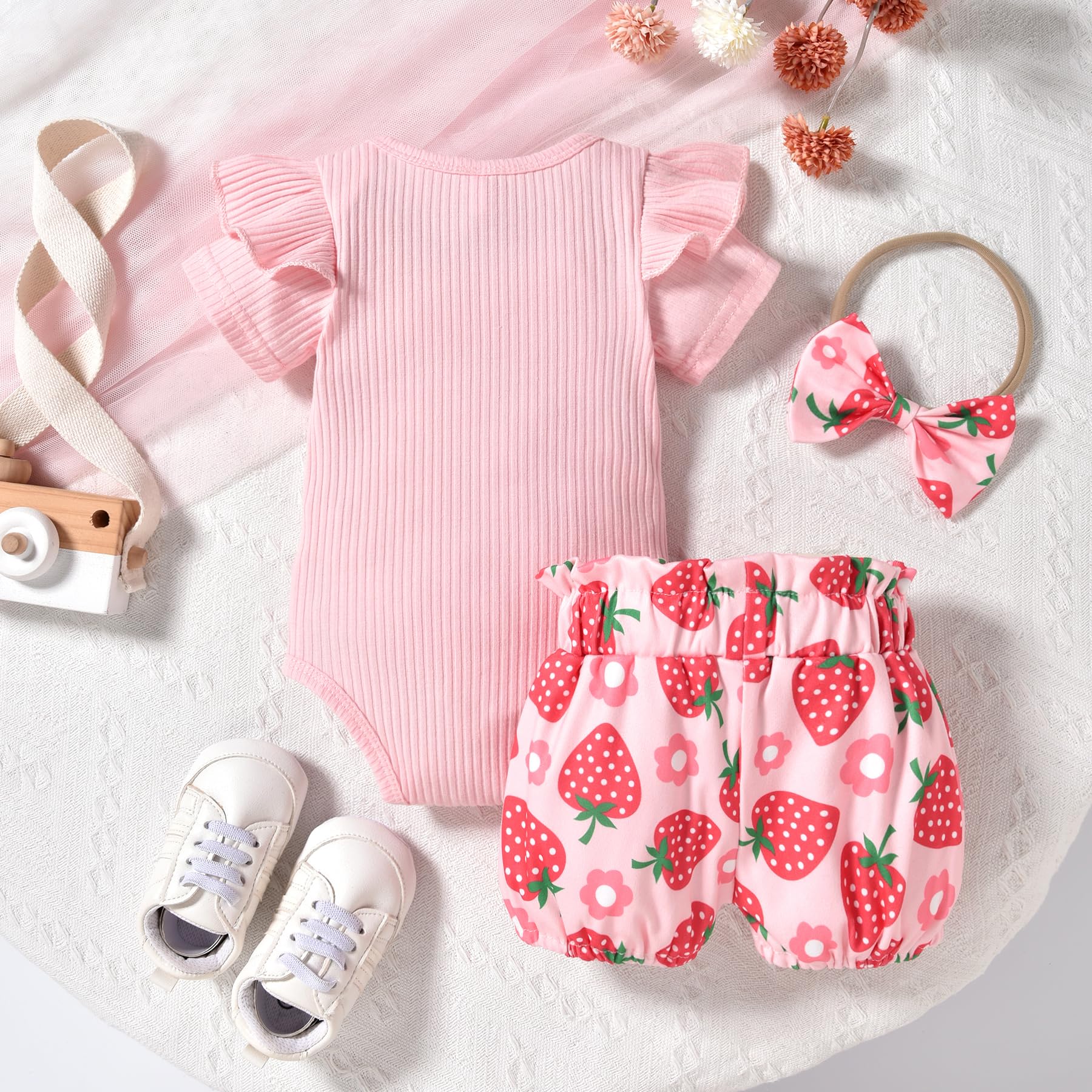 Aalizzwell Baby Girls Ribbed Bodysuit Bloomer Shorts Outfits Summer Clothes WEBE CLOTHING