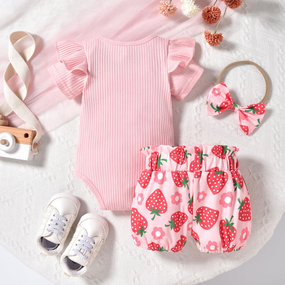 Aalizzwell Baby Girls Ribbed Bodysuit Bloomer Shorts Outfits Summer Clothes WEBE CLOTHING