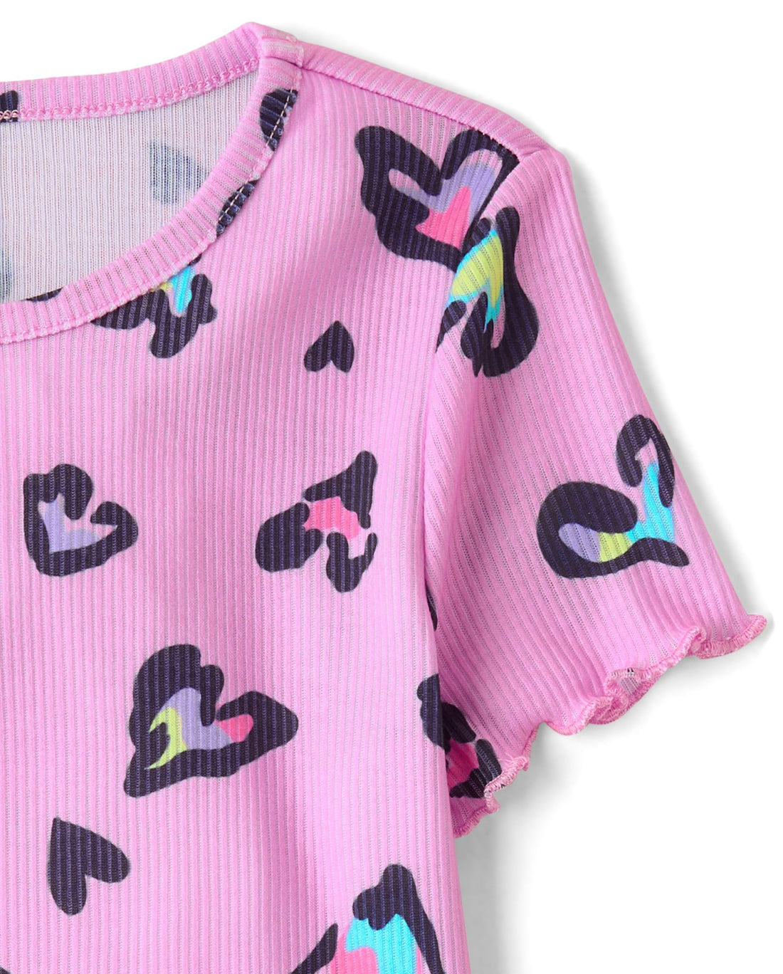 The Children's Place Girls' Short Sleeve Top and Shorts,2 Piece Pajama Set