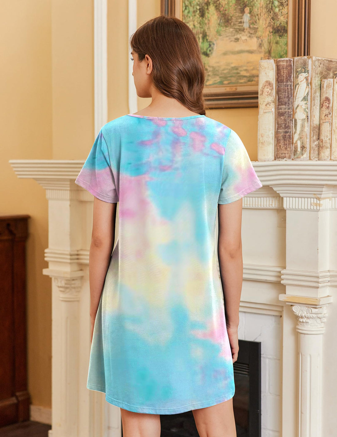Ekouaer Nightgowns for Women Cotton Sleepshirts Short Sleeve Nightshirt Tshirt Night Gown Casual Sleepdress Comfy Nightdress