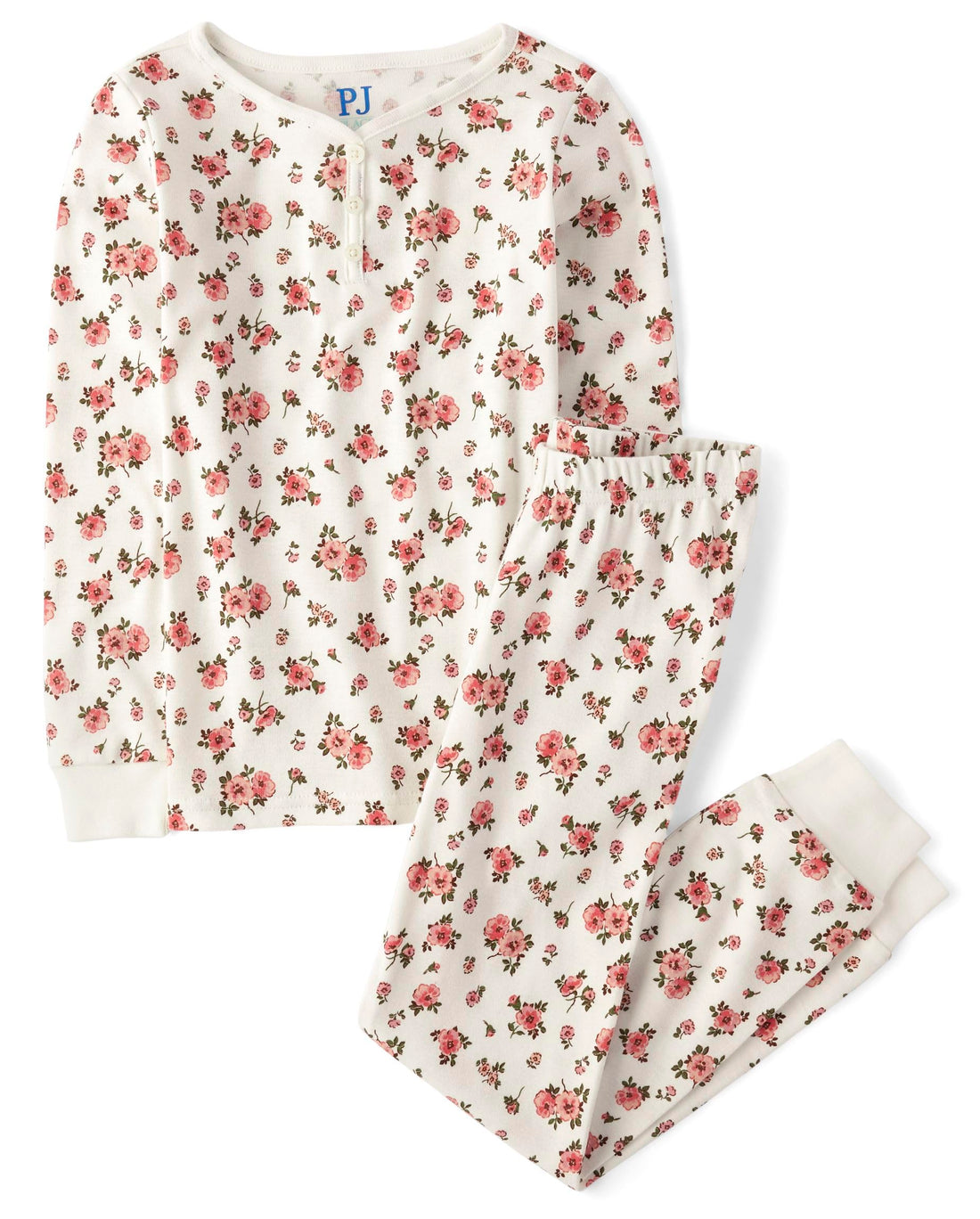 The Children's Place girls Long Sleeve Top and Pants Snug Fit 100% Cotton 2 Piece Pajama Set