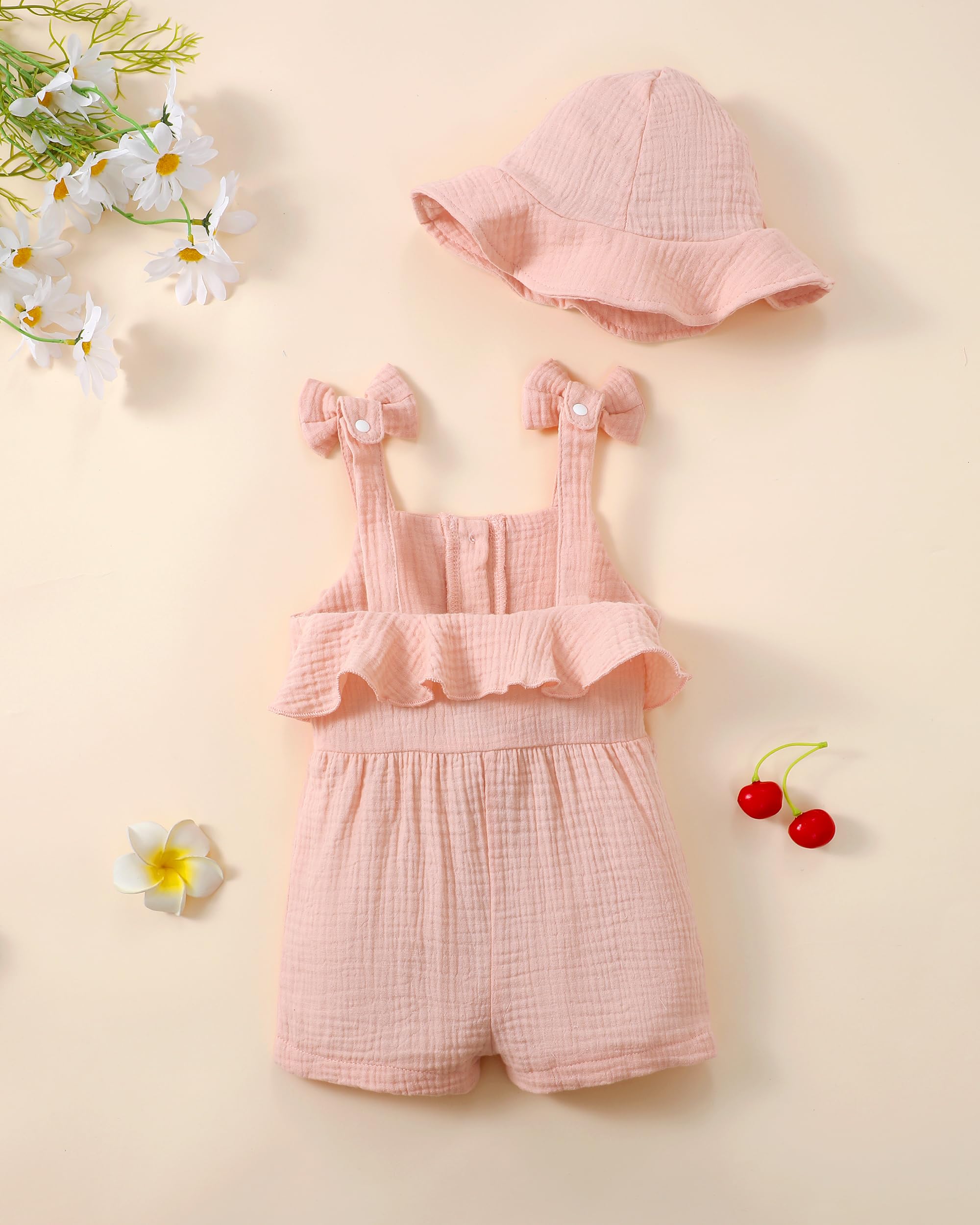 XUANHAO Baby Girl Clothes Summer Romper Outfits for Girls Cute Infant Toddler One-Piece Jumpsuit Ruffle Shorts Sets 6M-3Y WEBE CLOTHING