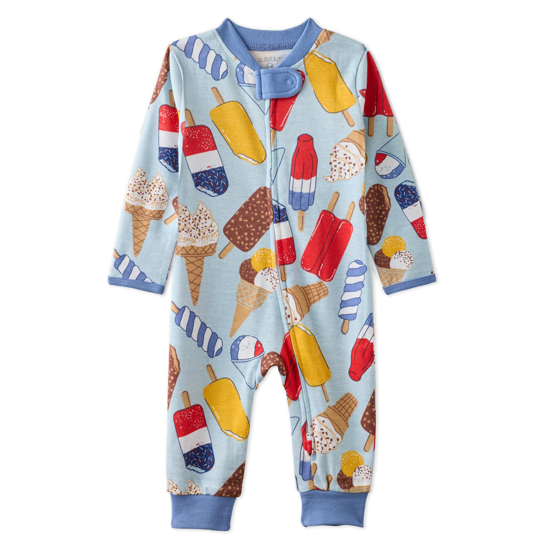 Butterblu Shadow Sleep & Play Baby Pajamas 100% Organic Cotton Two Way Zipper Sleeper Pajamas for Baby Boys & Girls