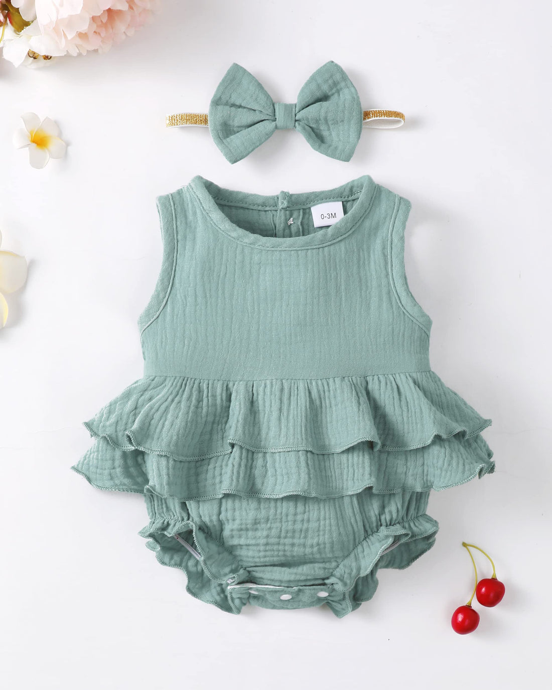 Renotemy Newborn Infant Baby Girl Clothes Rompers Summer Jumpsuits Short Sleeve Romper Infant Baby Clothes Girl WEBE CLOTHING