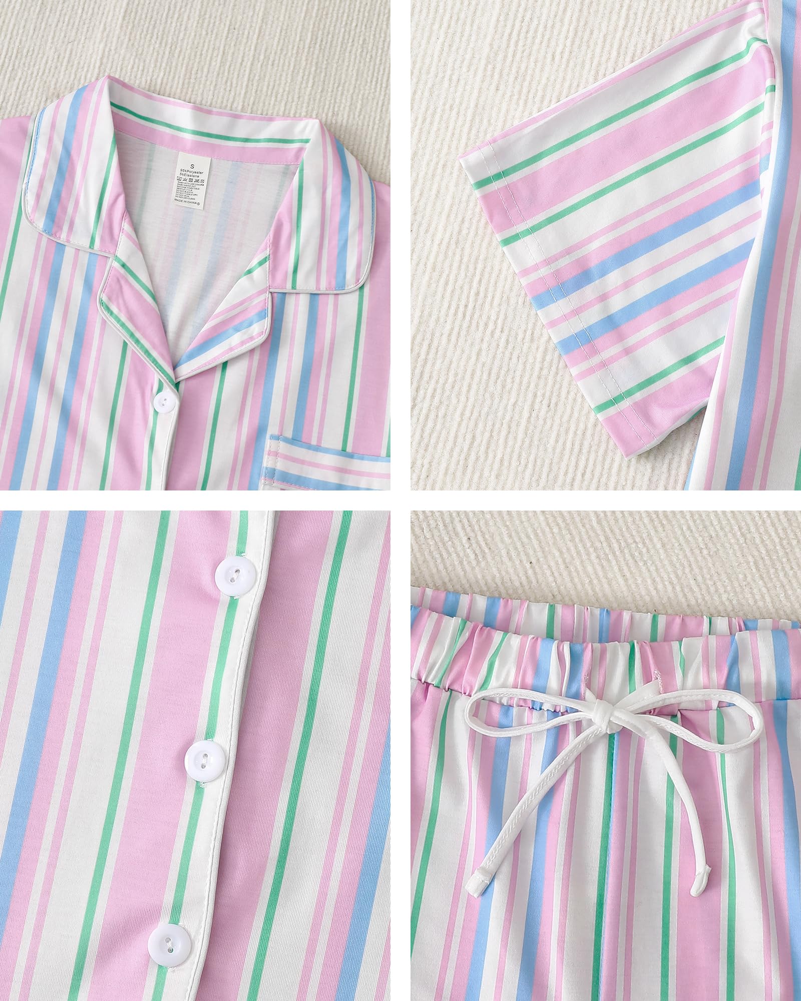 MyFav Mommy and Me Pajamas Set Mother Daughter Matching Family Sleepwear Button Down Nightwear WEBE CLOTHING