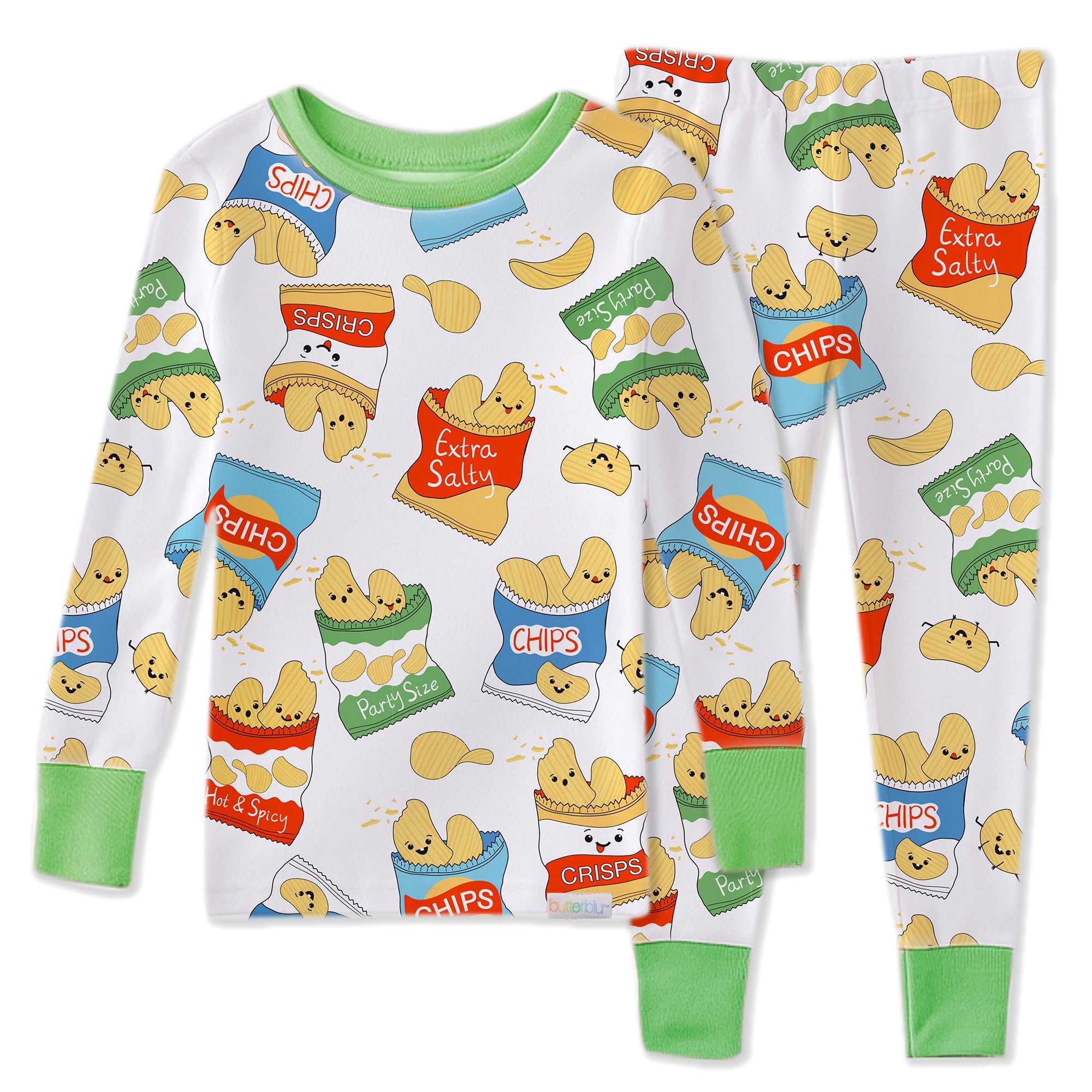 Butterblu Zen Snug-fit 2-Piece Pajamas 100% Organic Cotton Long Sleeve for Boys & Girls