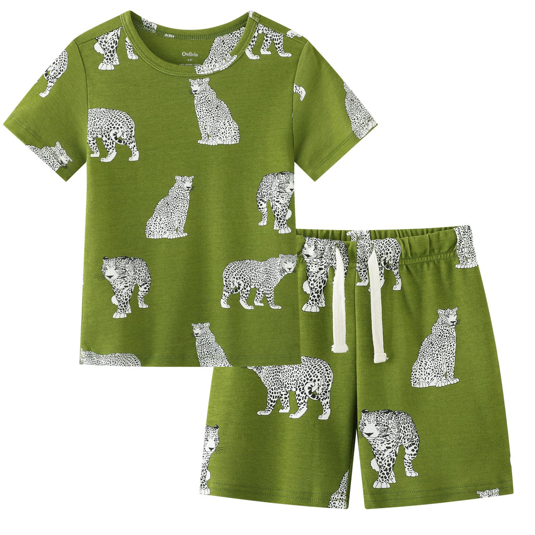Owlivia 100% Organic Cotton Baby Short Sleeve Pajama Sets, Toddler Boy Girl 2-Piece Sleepwear