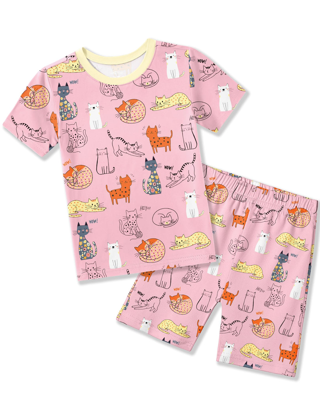 Arshiner Pajamas for Girls Summer Short Sleeve Sleepwear Kids Soft Cute Snug Fit Pjs Sets